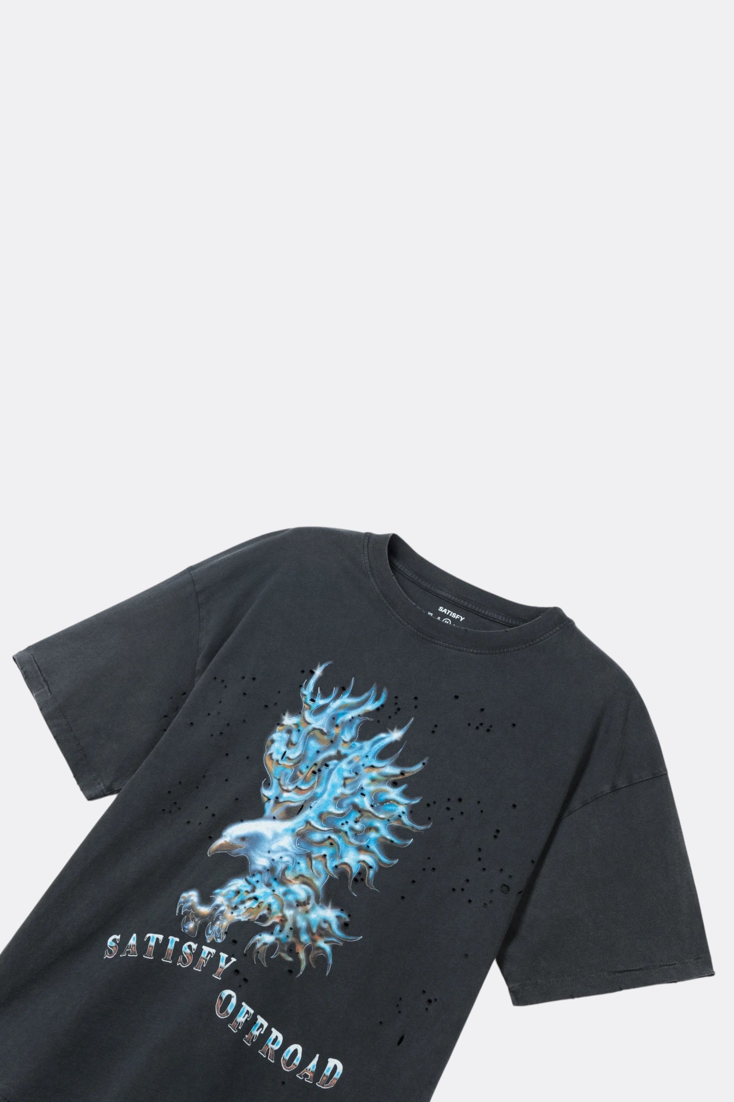 SATISFY MothTech T-Shirt Aged Black | T-Shirt Running Coton Technique