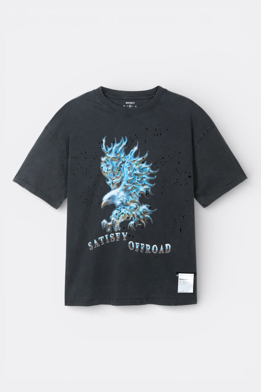 SATISFY MothTech T-Shirt Aged Black | T-Shirt Running Coton Technique