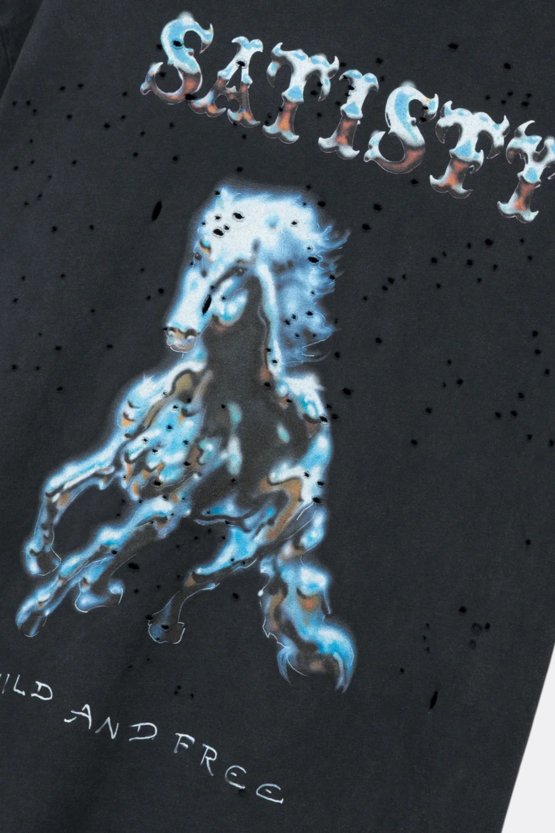 SATISFY MothTech T-Shirt Aged Black | T-Shirt Running Coton Technique