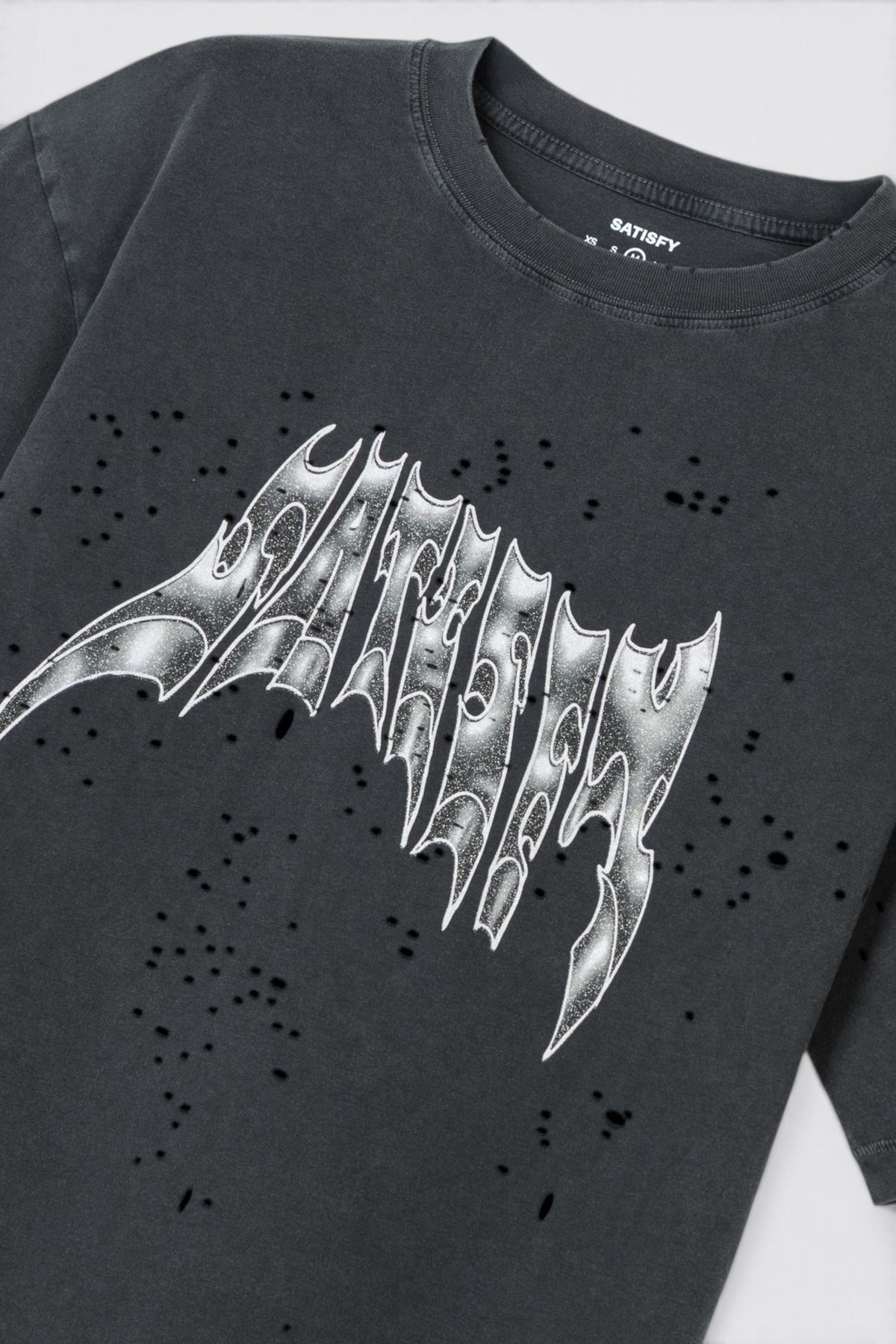 SATISFY MothTech T-Shirt Aged Black AirBrush Glitter | Edgar Bdx