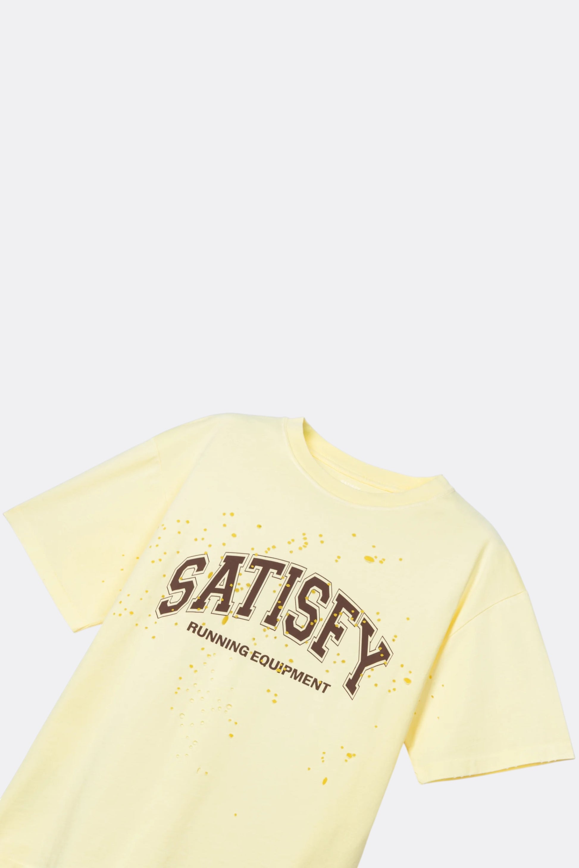 SATISFY MothTech T-Shirt Aged Transparent Yellow | T-Shirt Running Coton Technique