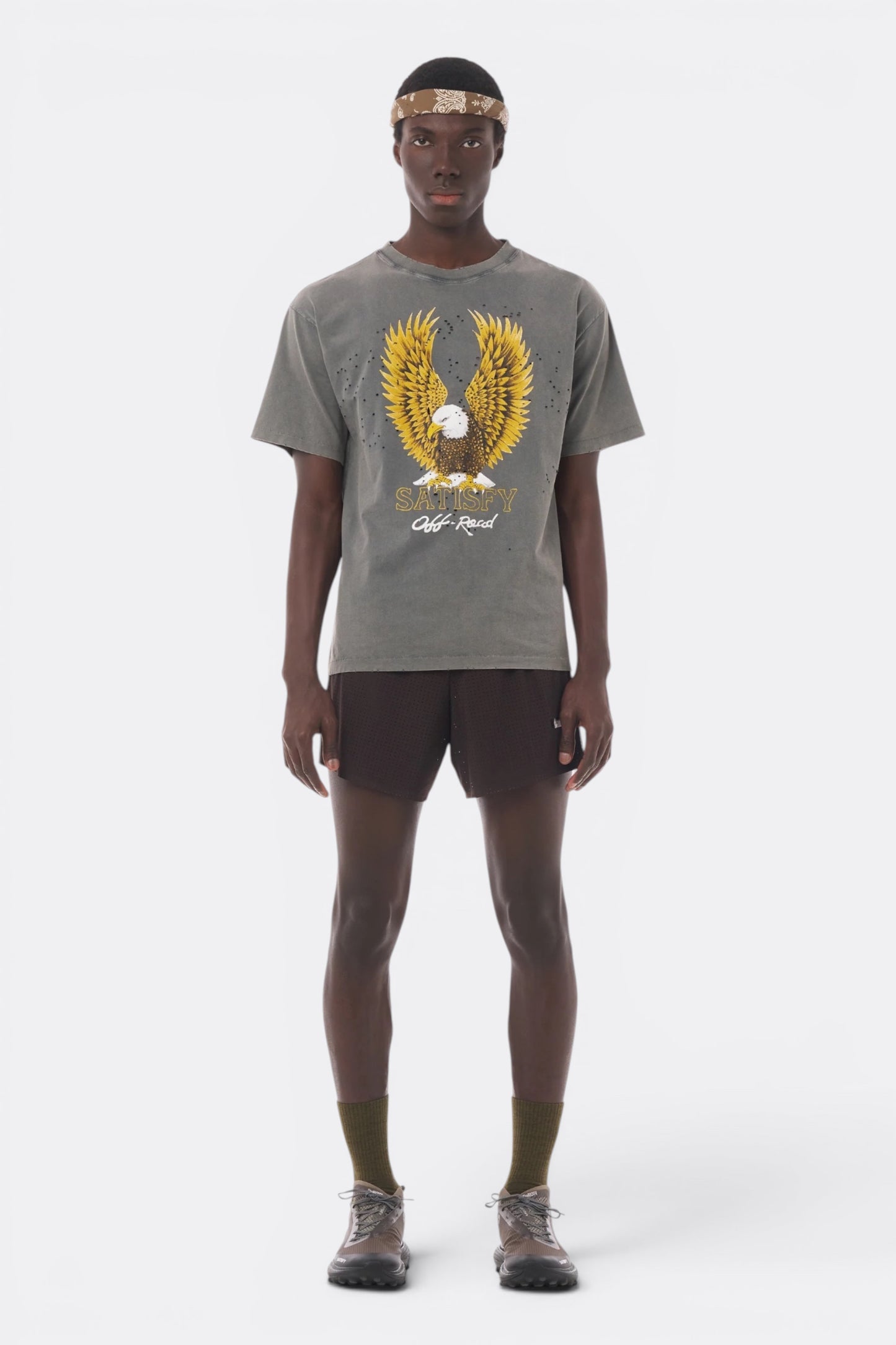 SATISFY MothTech™ T-Shirt Faded Black | T-Shirt Running Coton Bio | Edgar Bdx