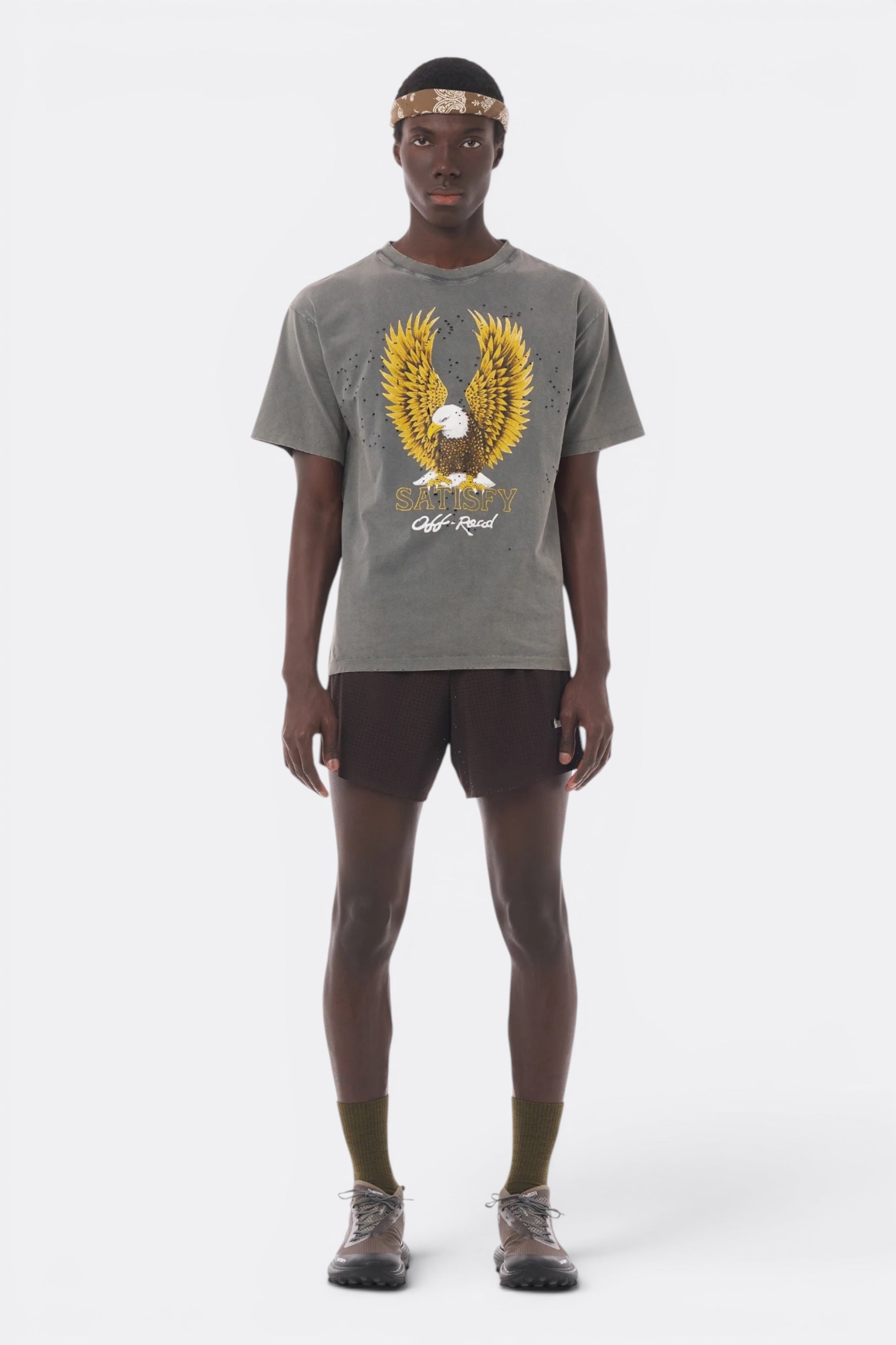 SATISFY MothTech™ T-Shirt Faded Black | T-Shirt Running Coton Bio | Edgar Bdx