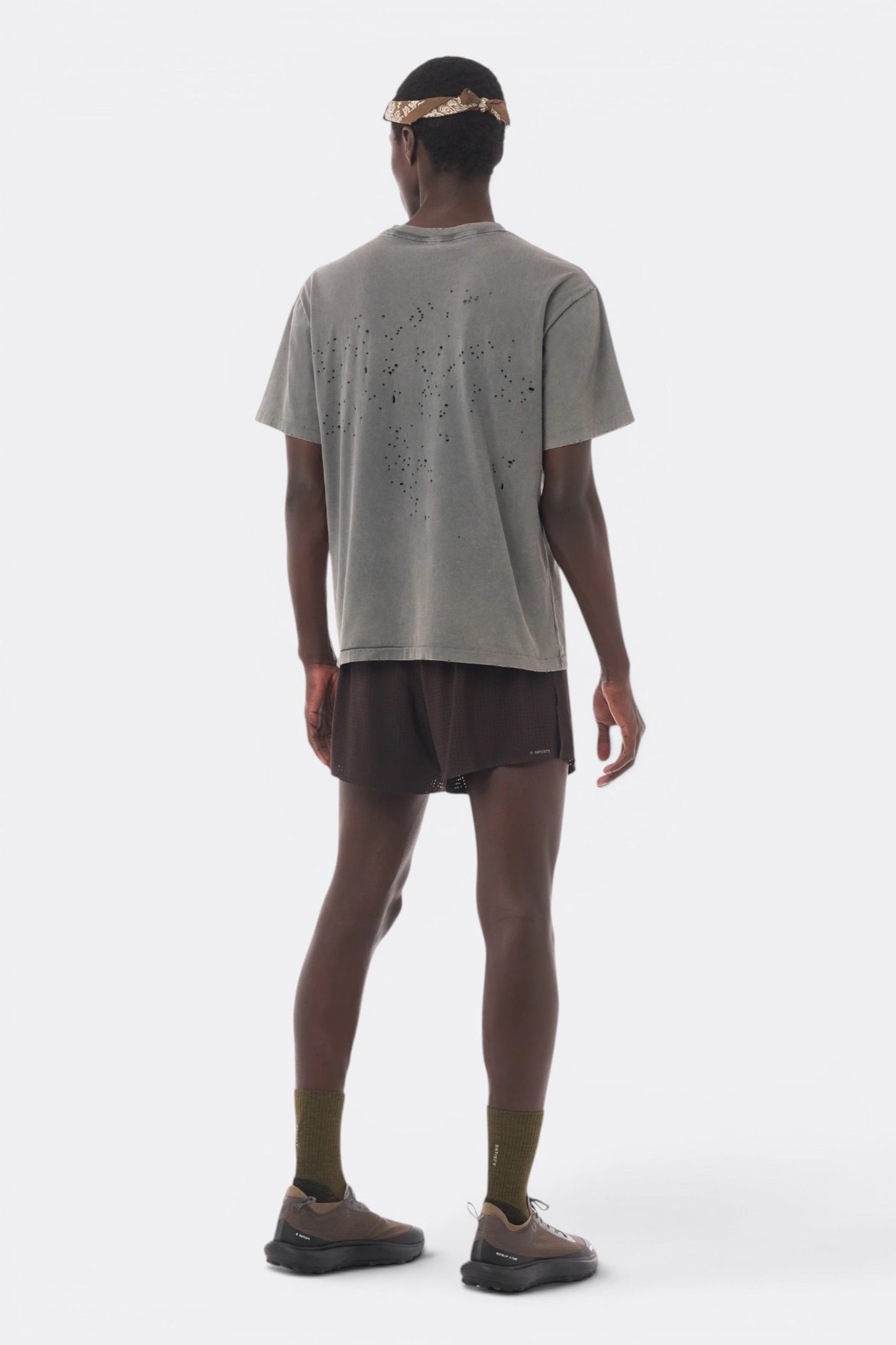 SATISFY MothTech™ T-Shirt Faded Black | T-Shirt Running Coton Bio | Edgar Bdx