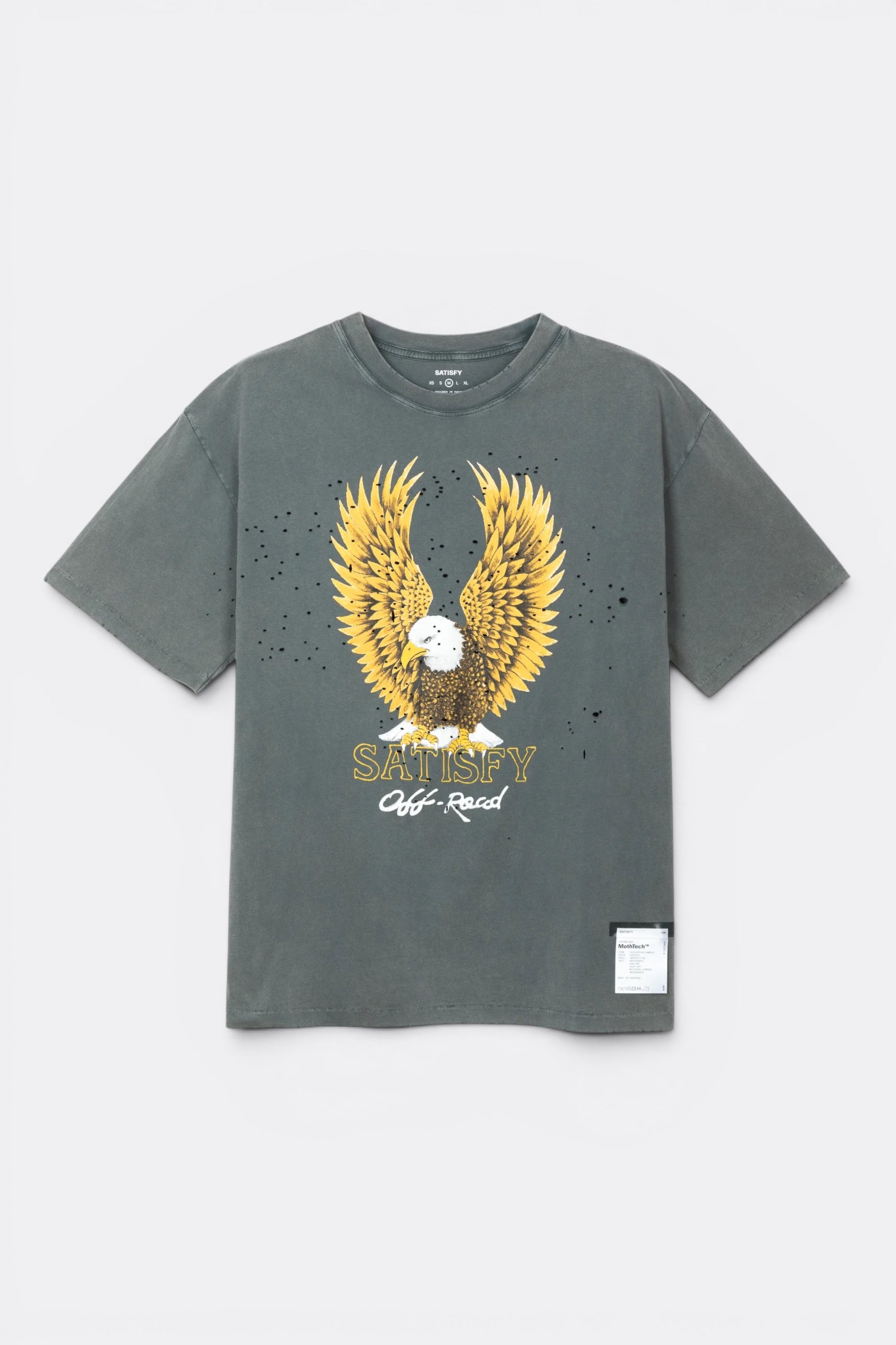 SATISFY MothTech™ T-Shirt Faded Black | T-Shirt Running Coton Bio | Edgar Bdx