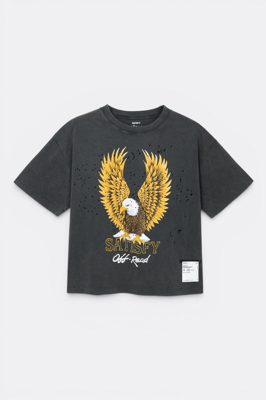SATISFY MothTech™ T-Shirt Faded Black | T-Shirt Running Coton Bio | Edgar Bdx