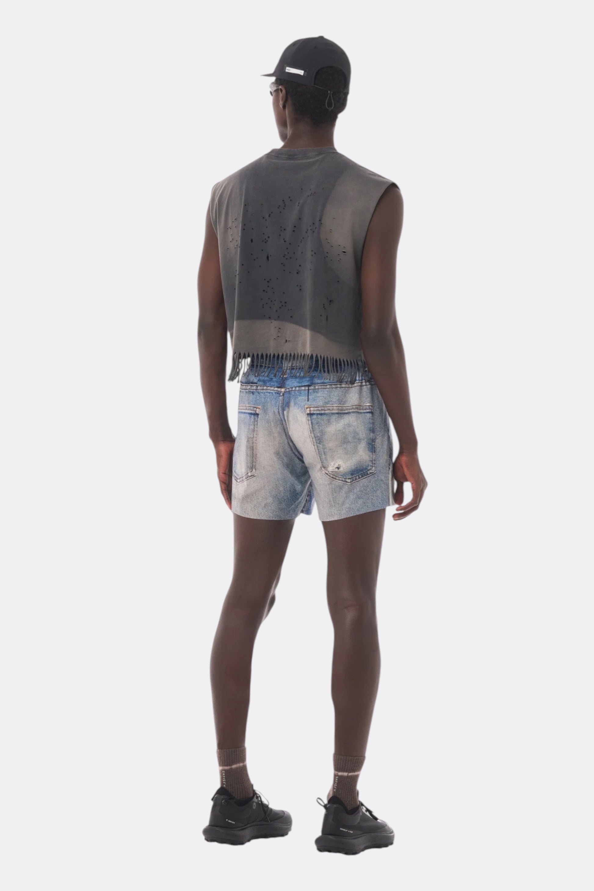 SATISFY PeaceShell 5" Unlined Shorts Digital Denim | Short Running Technique