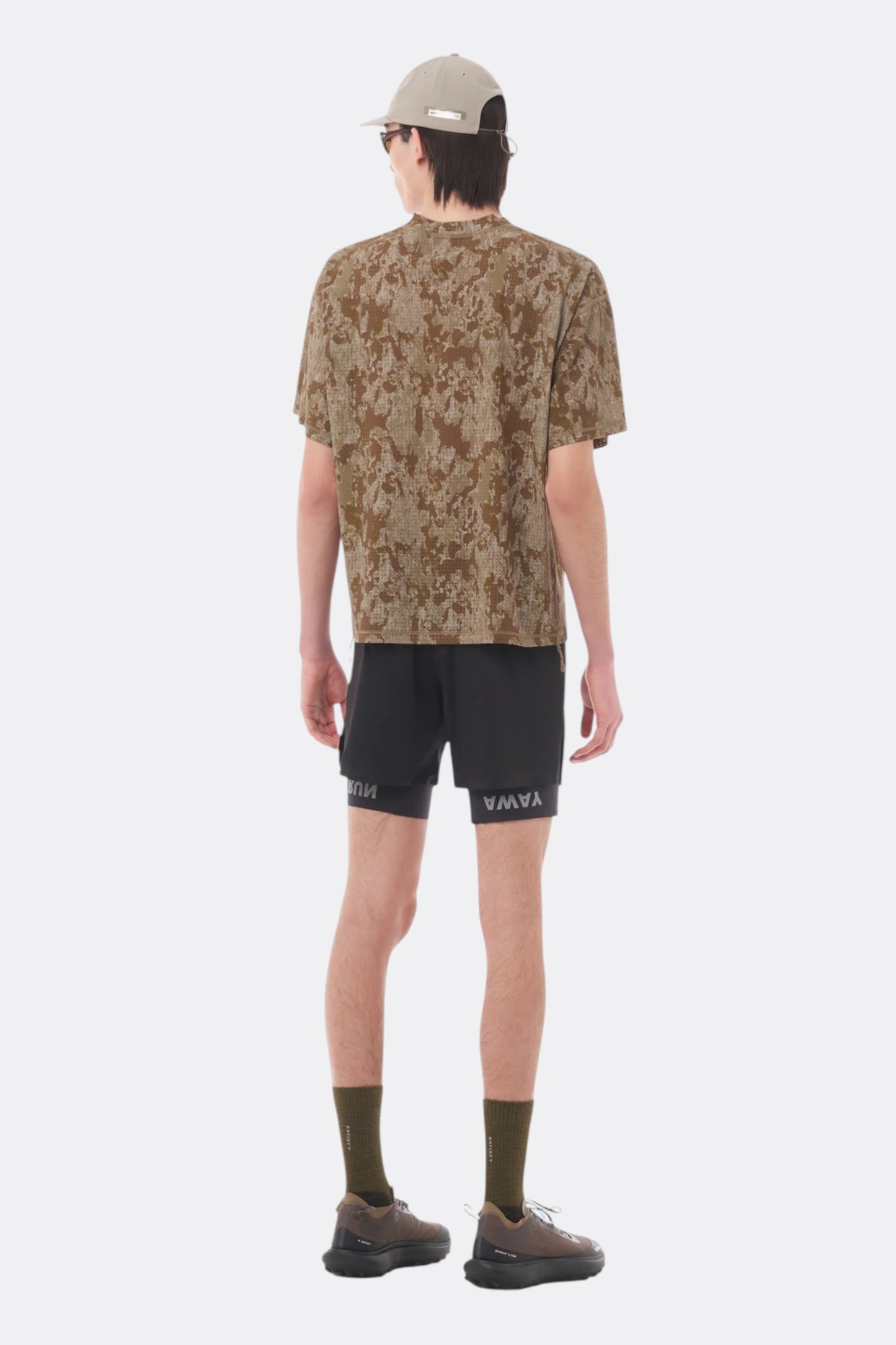 SATISFY Space-O T-Shirt Camo | T-Shirt Running Perforé Ultra-Léger