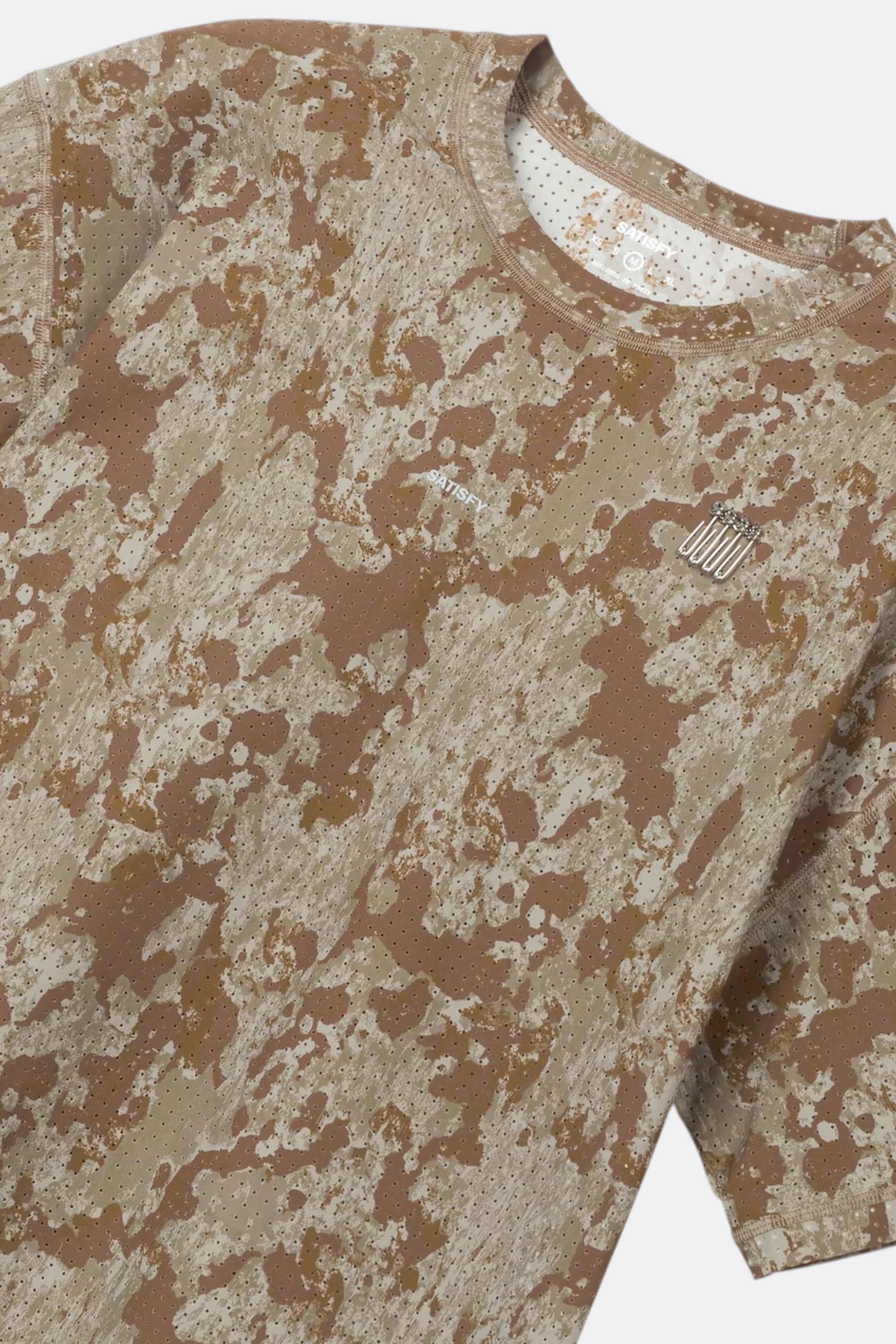 SATISFY Space-O T-Shirt Camo | T-Shirt Running Perforé Ultra-Léger