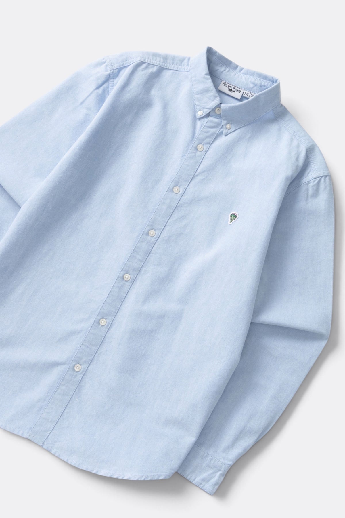 SERVICE WORKS Artichoke Oxford Shirt Blue | Chemise bio | Edgar Bdx