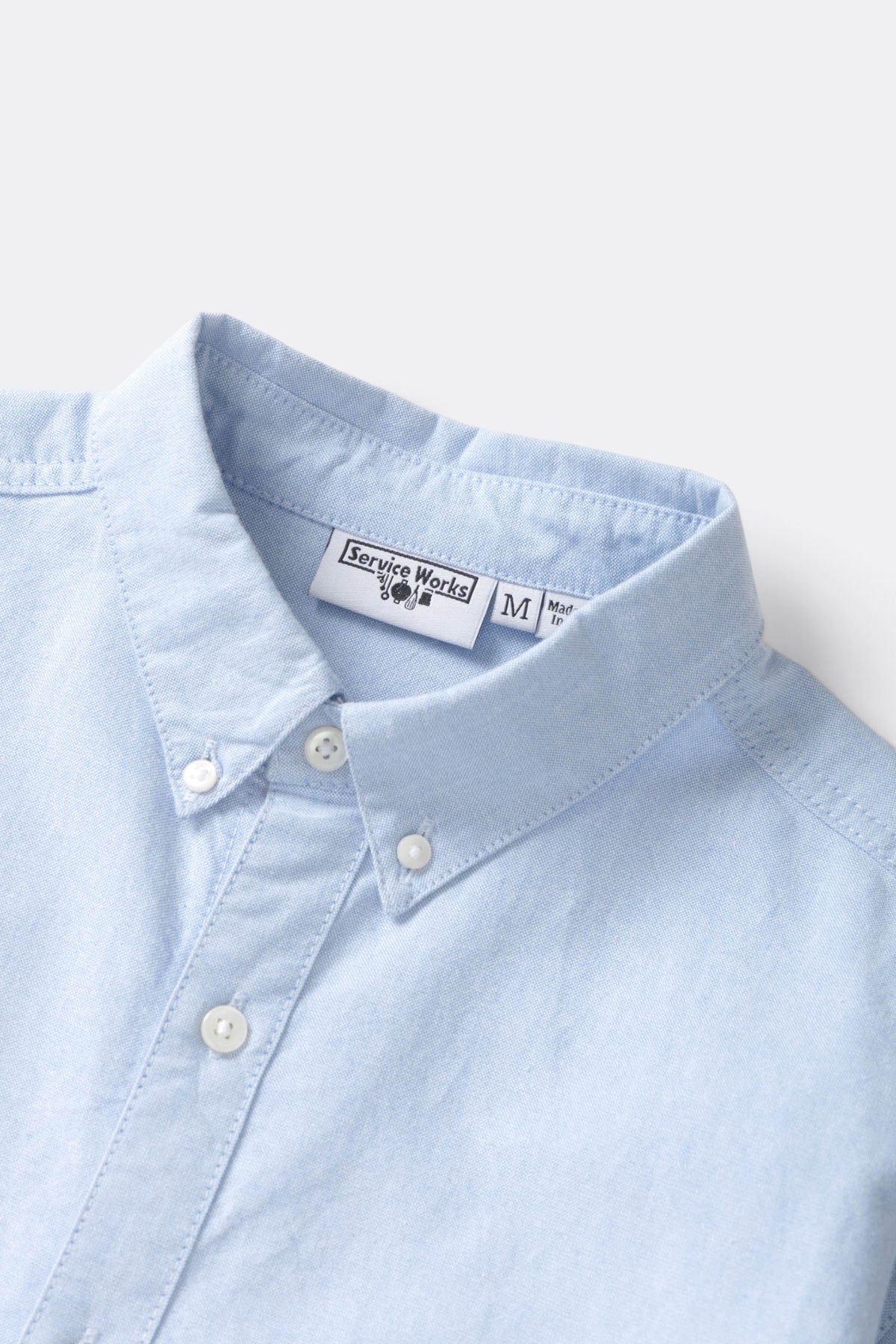 SERVICE WORKS Artichoke Oxford Shirt Blue | Chemise bio | Edgar Bdx
