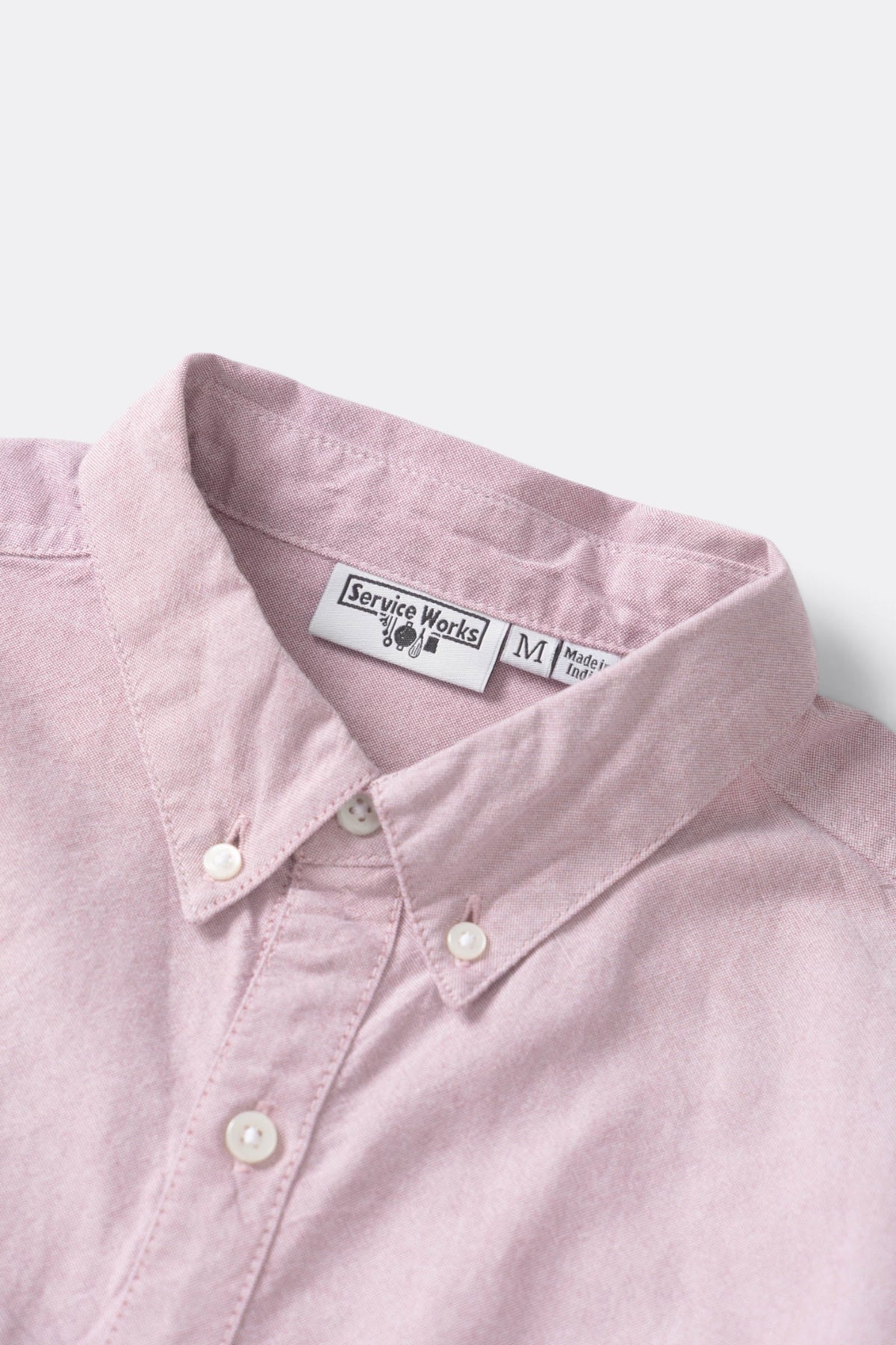 SERVICE WORKS Artichoke Oxford Shirt Red | Chemise bio | Edgar Bdx