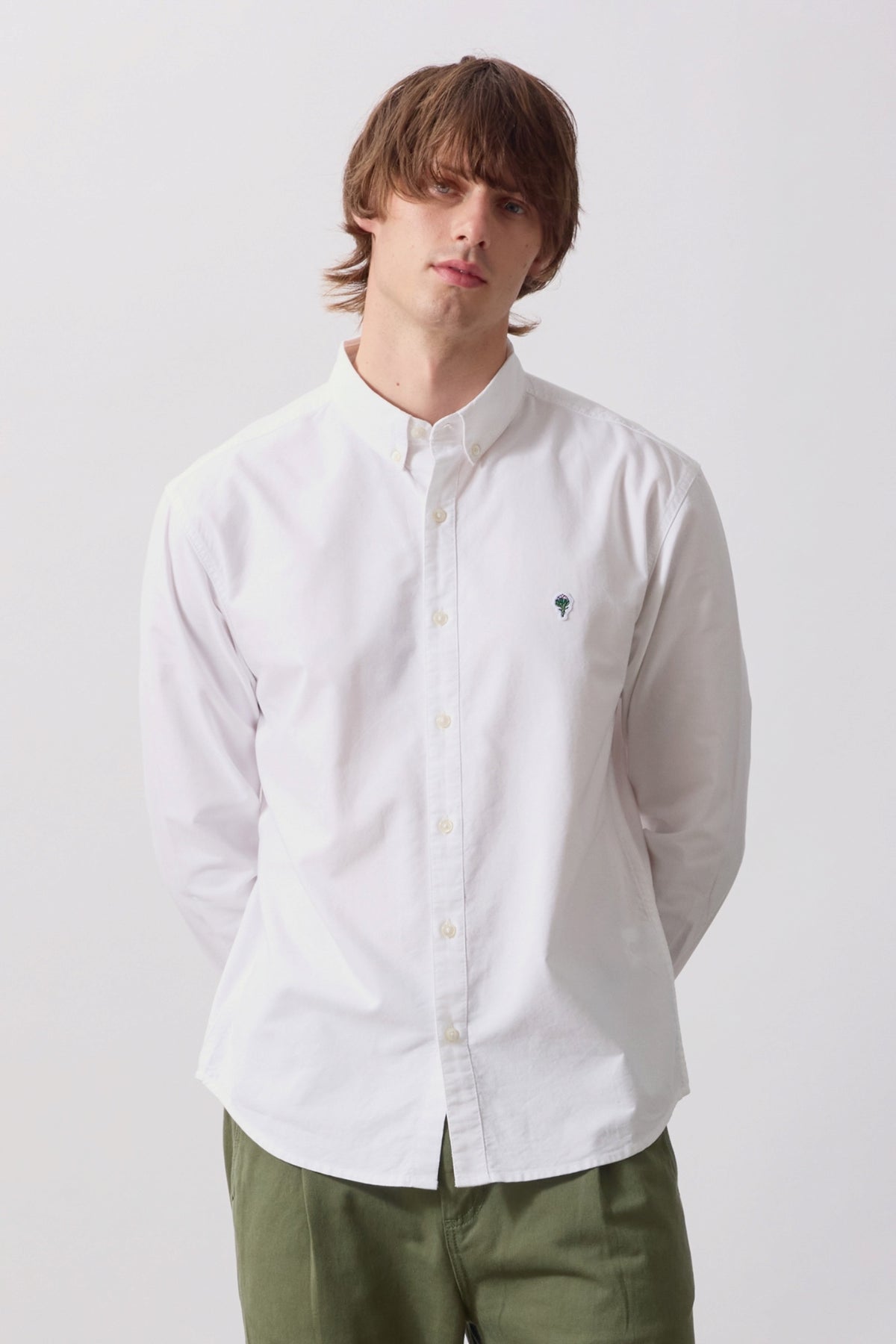 SERVICE WORKS Artichoke Oxford Shirt White | Chemise bio | Edgar Bdx