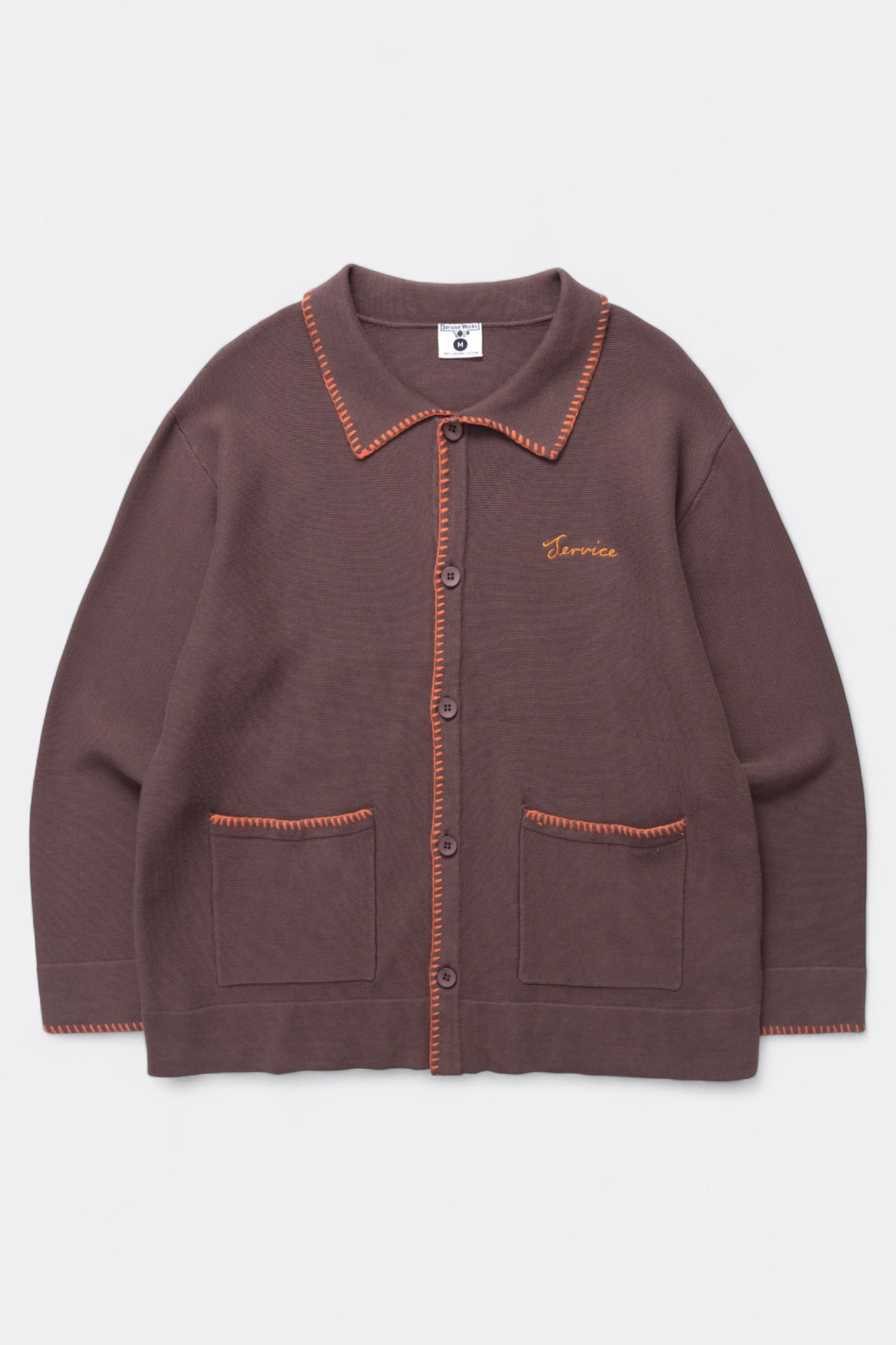 Service Works - Blanket Stitch Cardigan (Brown)