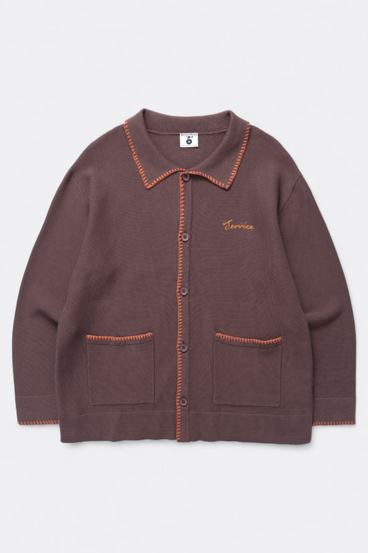 Service Works - Blanket Stitch Cardigan (Brown)