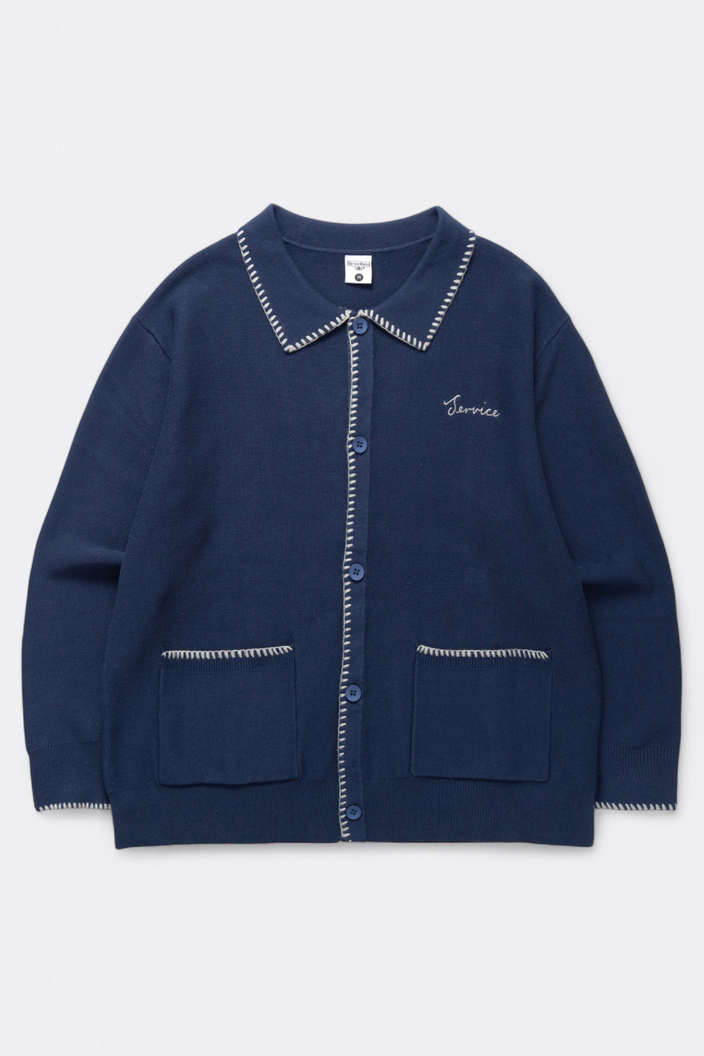 Service Works - Blanket Stitch Cardigan (Navy)