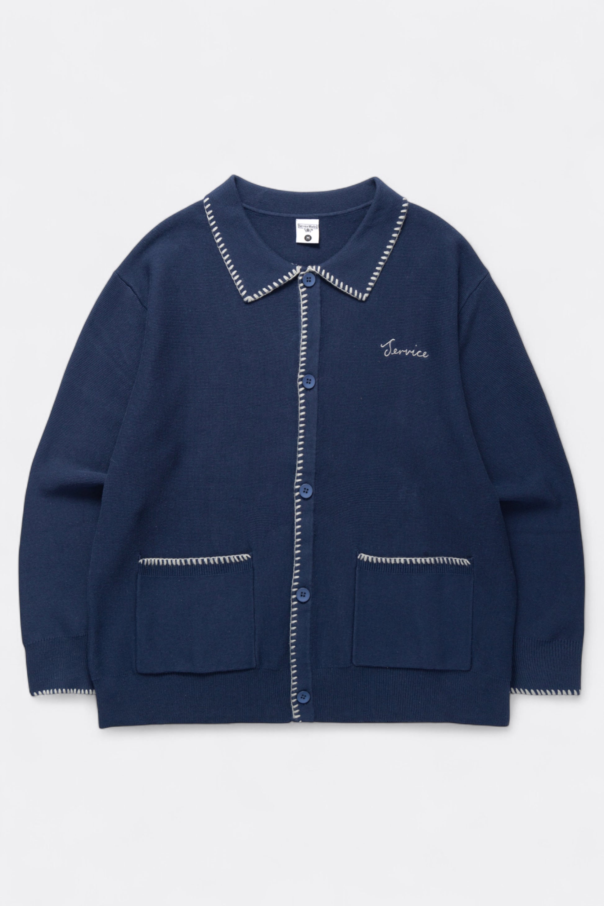 Service Works - Blanket Stitch Cardigan (Navy)