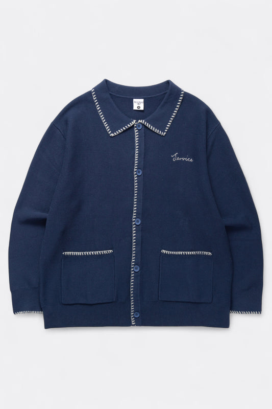 Service Works - Blanket Stitch Cardigan (Navy)