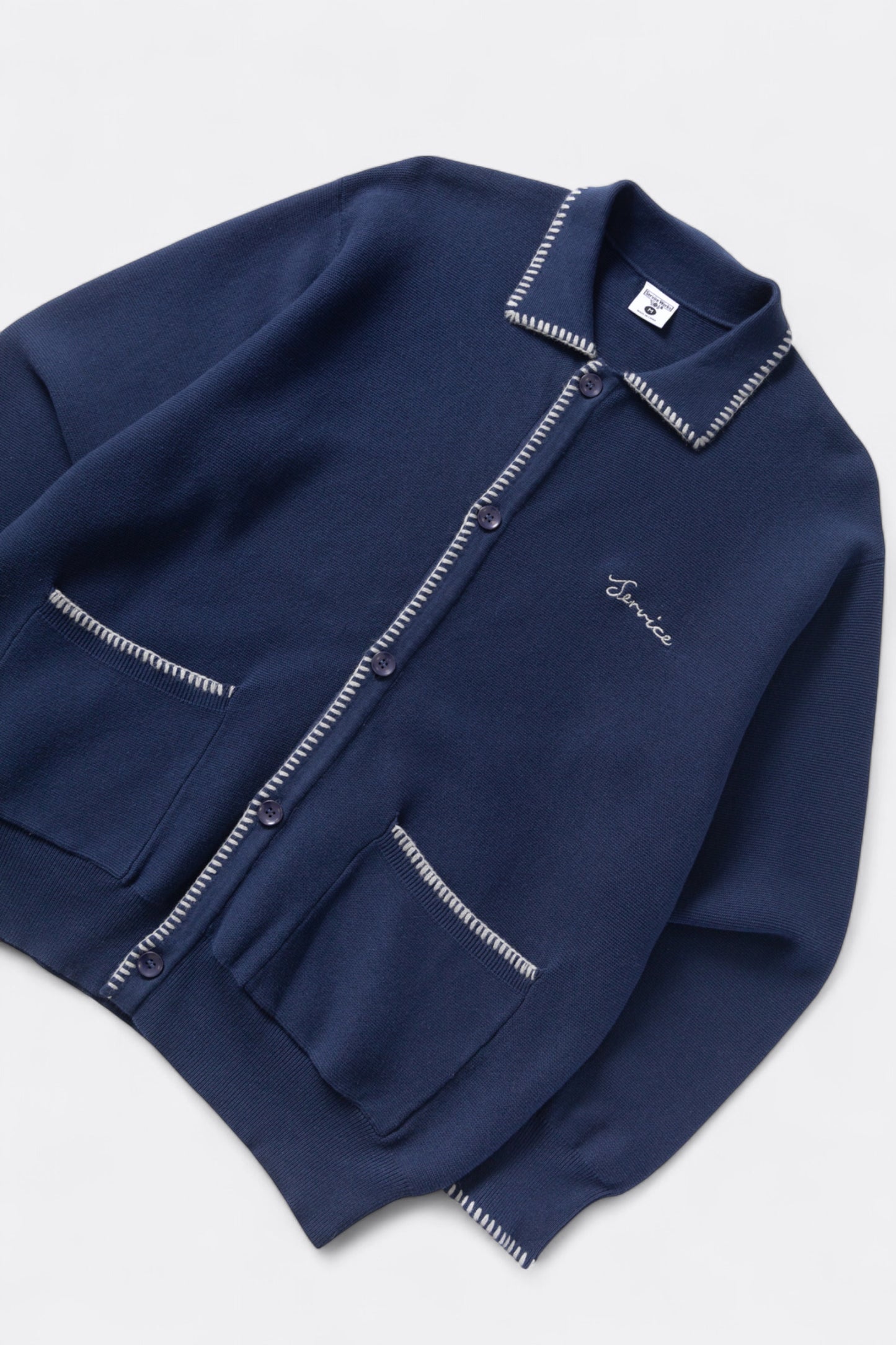 Service Works - Blanket Stitch Cardigan (Navy)