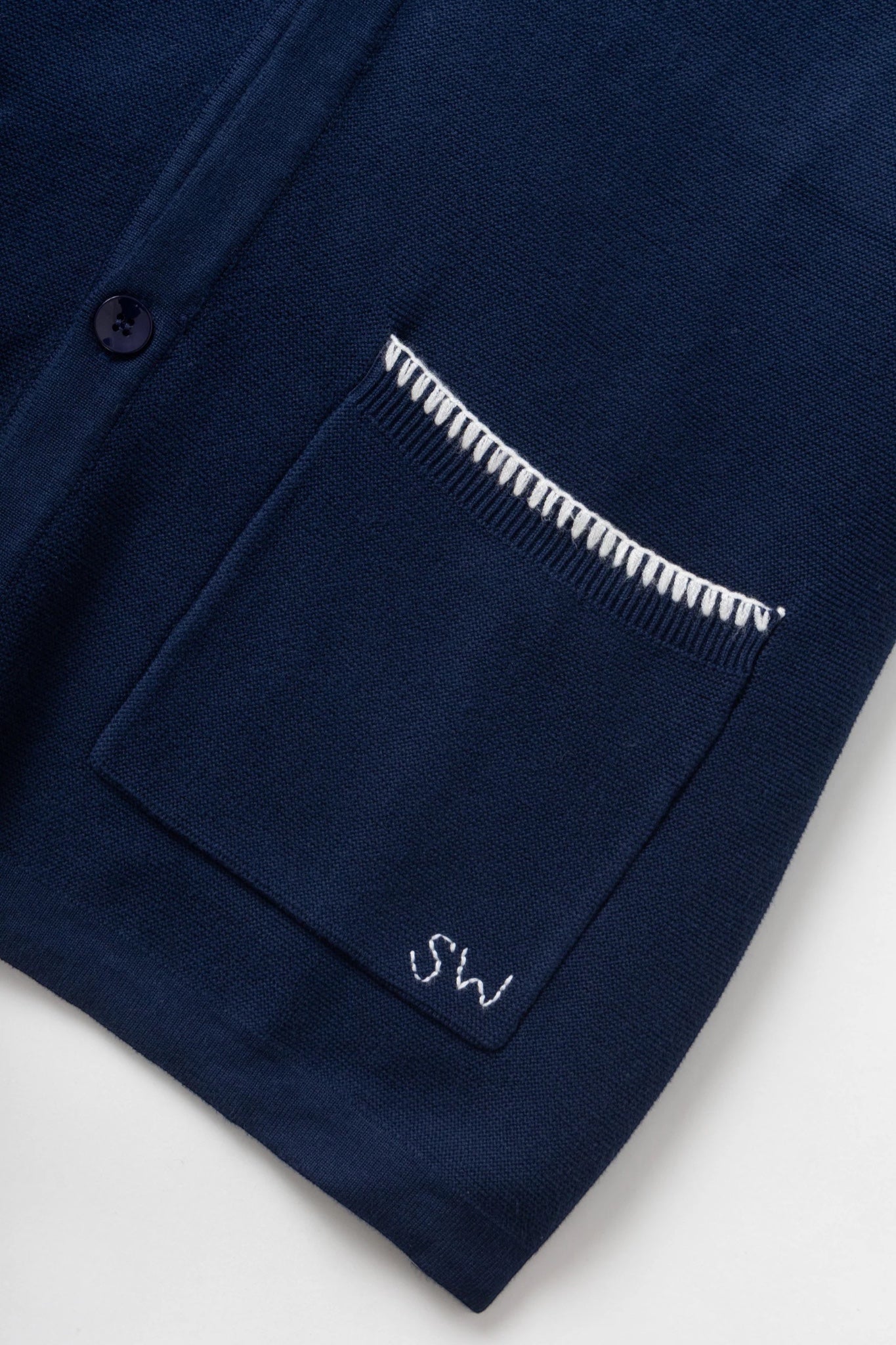 Service Works Blanket Stitch Knit Navy | T-Shirt Maille Couture Festonnée | Edgar Bdx