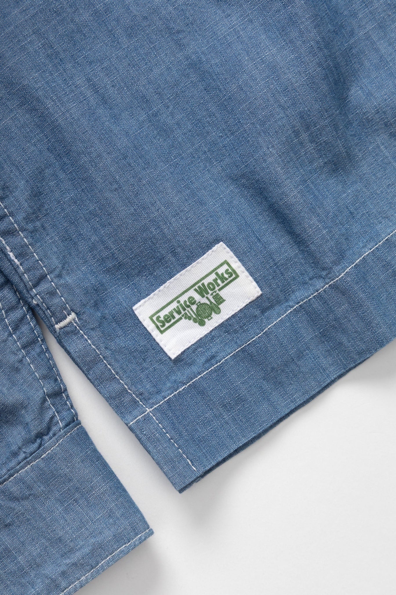 Service Works Chambray Resort Shirt Light Blue | Chemise Coton Bio | Edgar Bdx