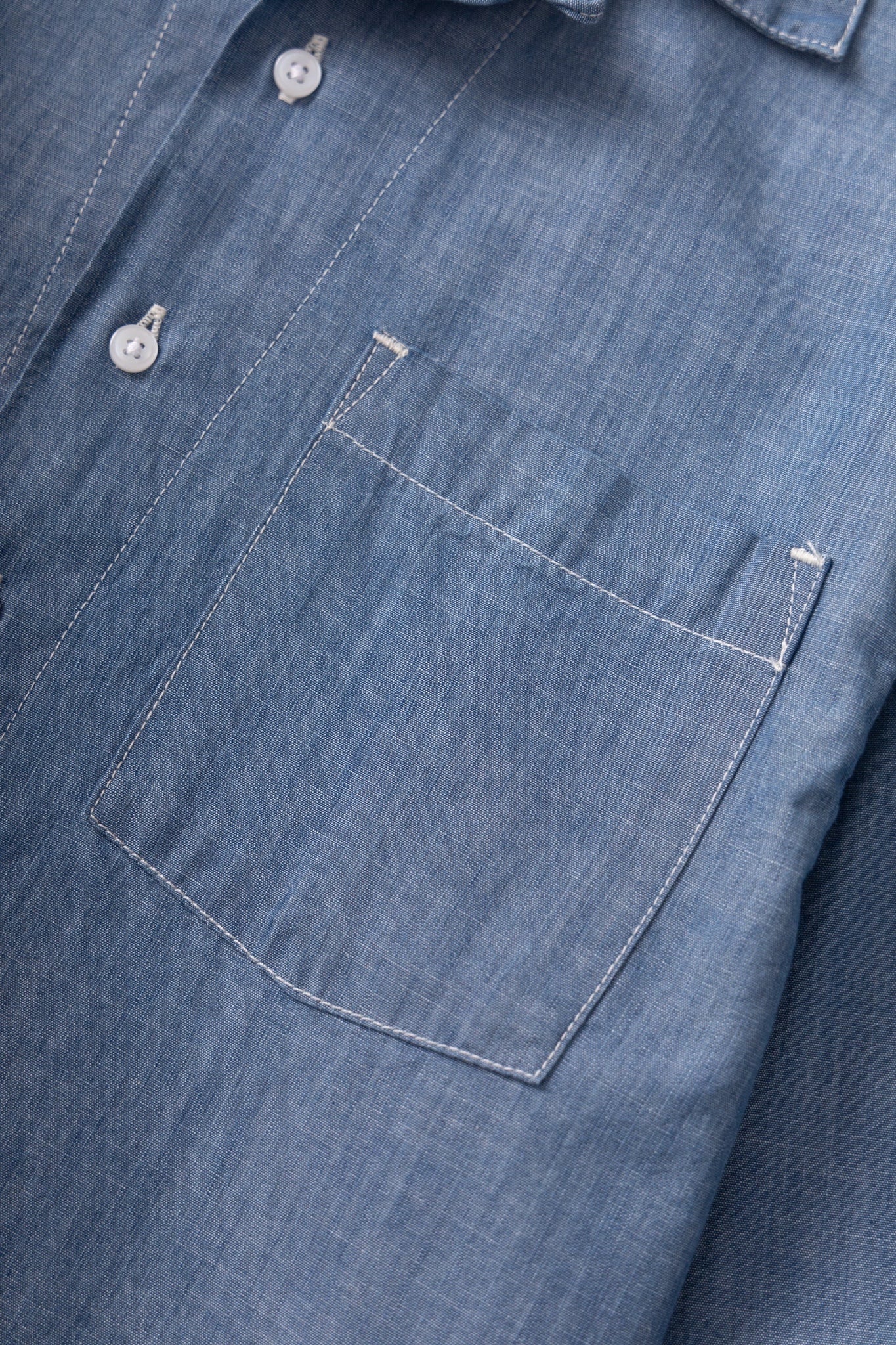 Service Works Chambray Resort Shirt Light Blue | Chemise Coton Bio | Edgar Bdx