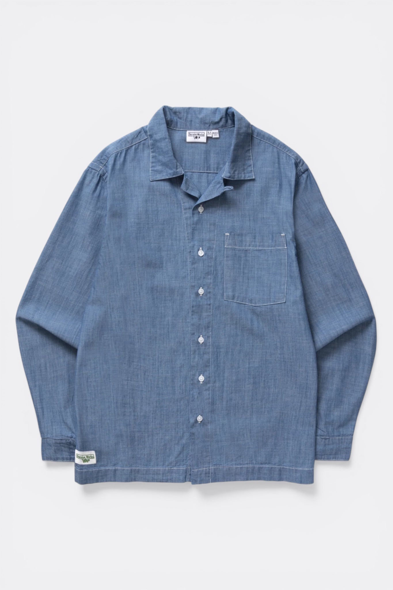 Service Works Chambray Resort Shirt Light Blue | Chemise Coton Bio | Edgar Bdx