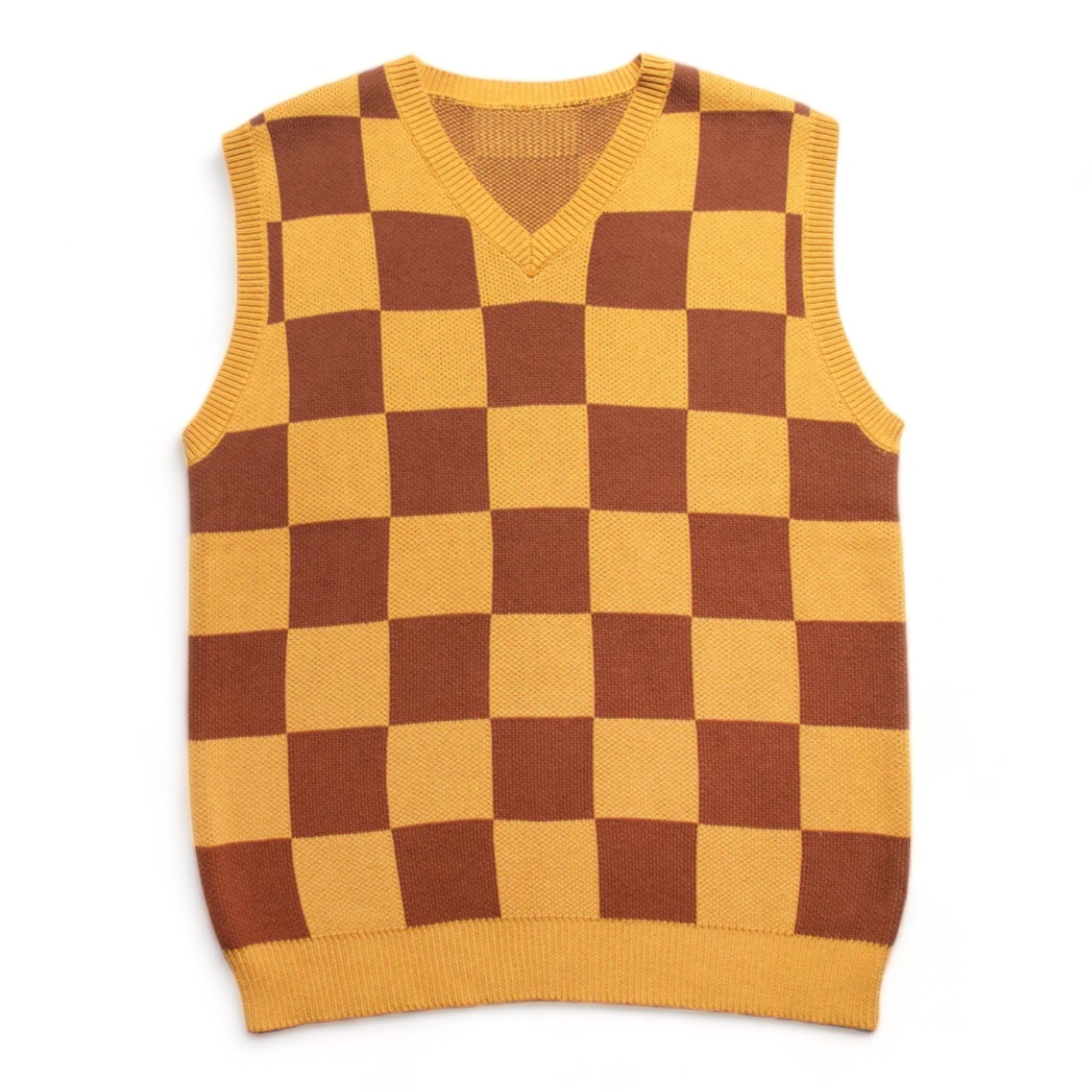 Service Works - Checkerboard Knitted Vest (Pecan) 