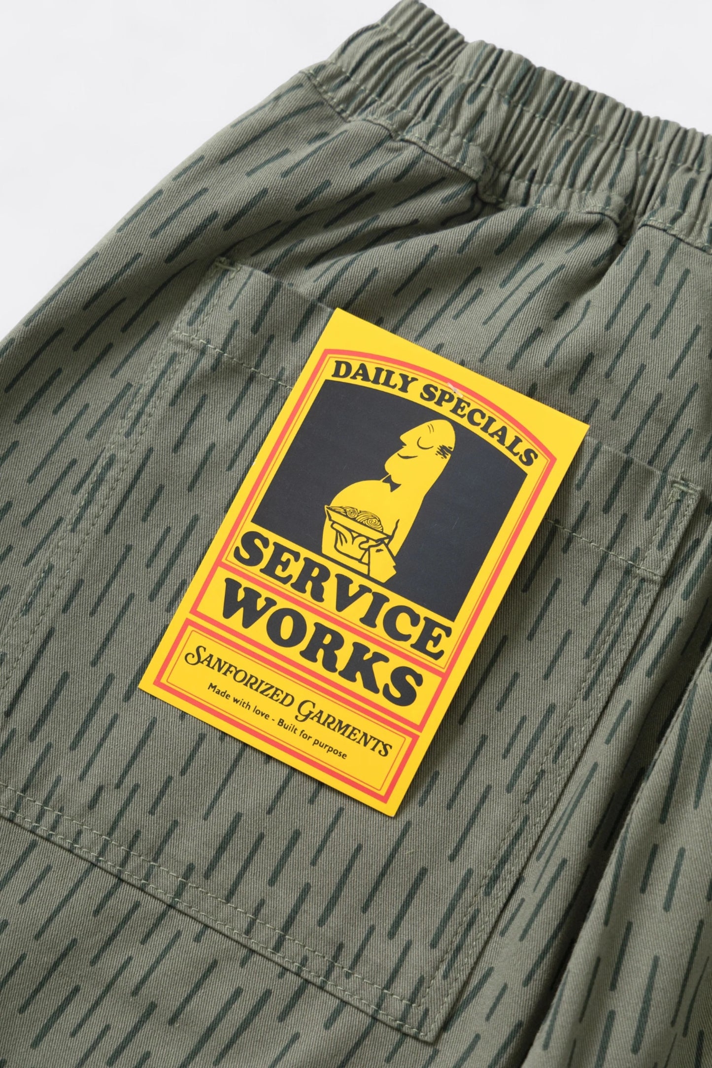 Service Works - Classic Patterned Chef Pants (Raindrop Green)