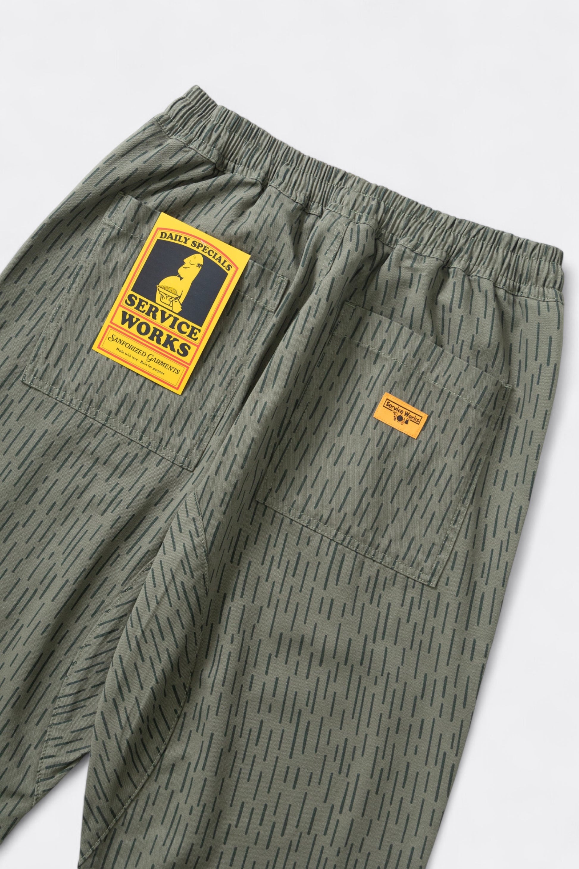 Service Works - Classic Patterned Chef Pants (Raindrop Green)