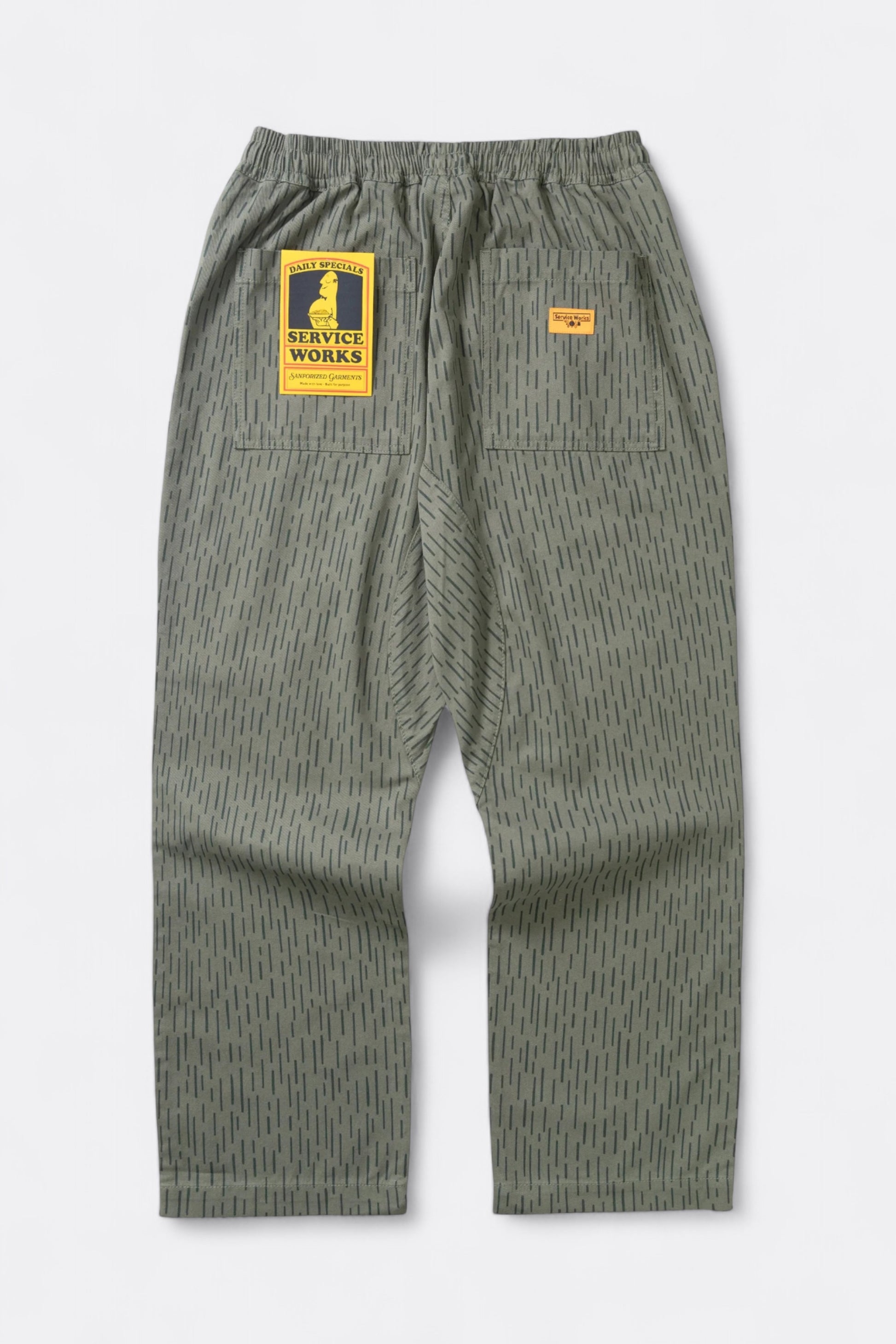 Service Works - Classic Patterned Chef Pants (Raindrop Green)
