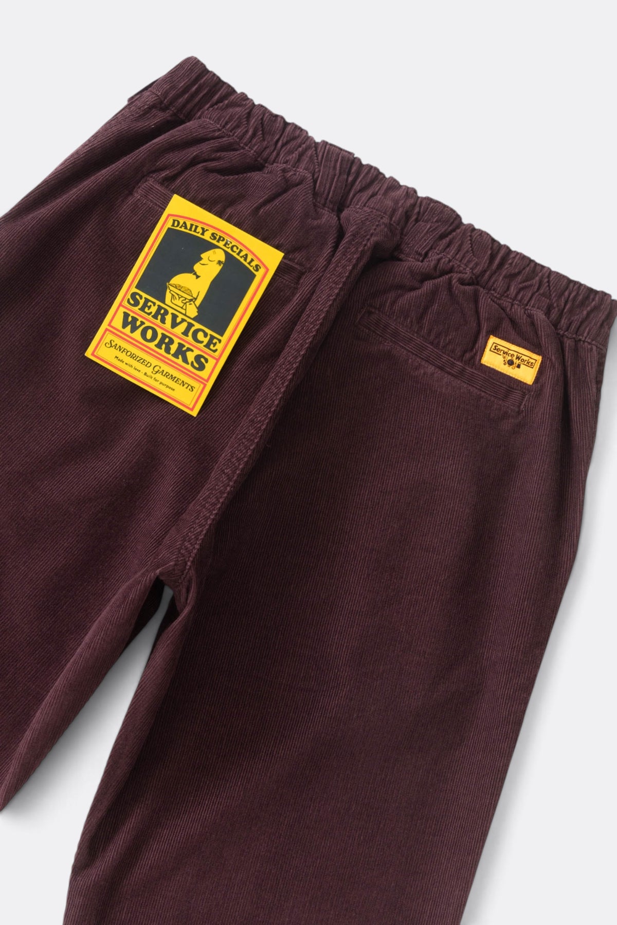 SERVICE WORKS Fine Cord Waiters Pant Burgundy | Pantalon | Edgar Bdx