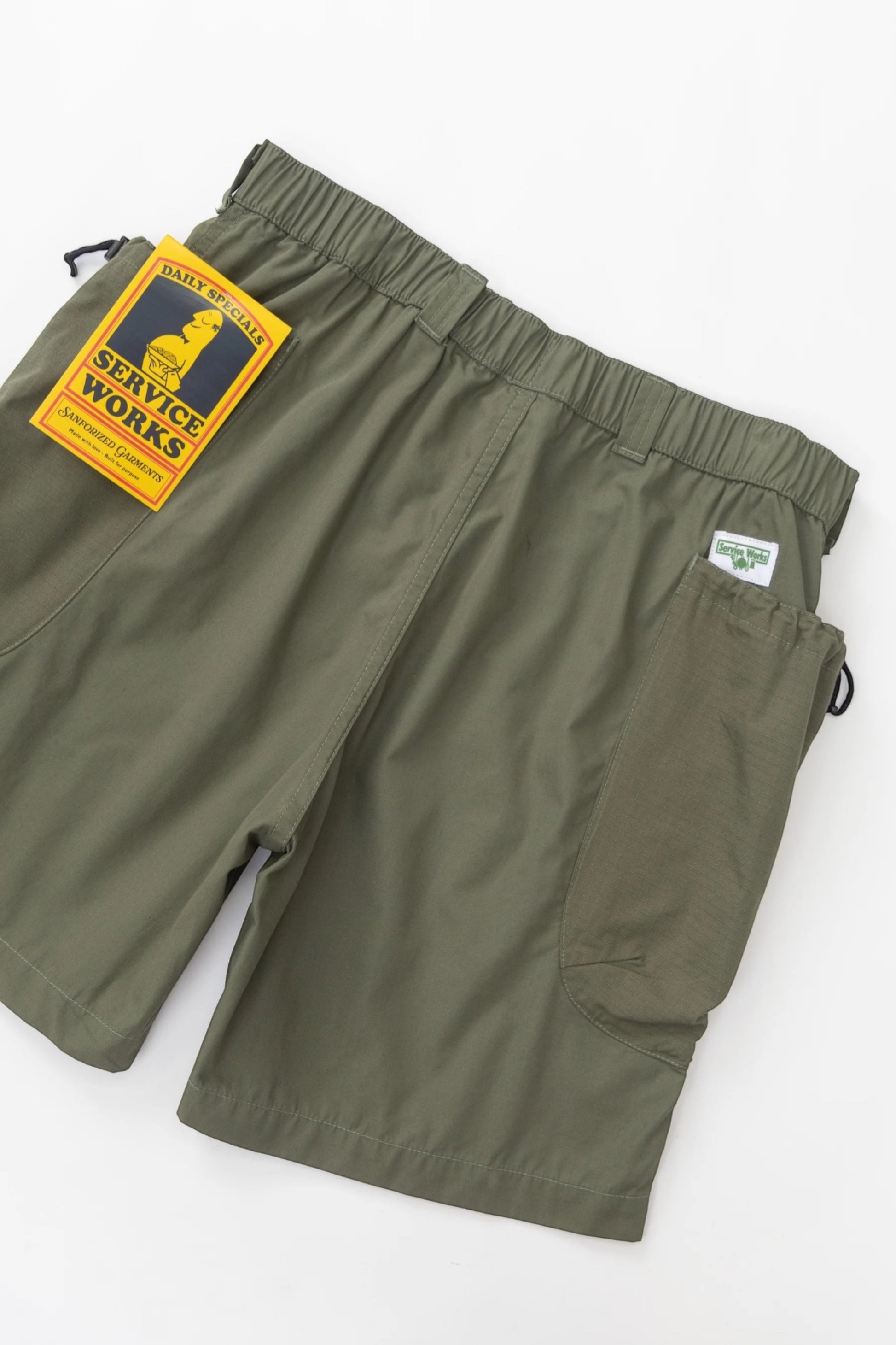 Service Works Gardener Shorts Olive | Short Coton Bio GOTS | Edgar Bdx