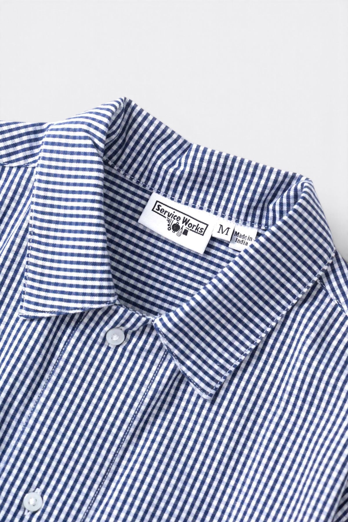 SERVICE WORKS Gingham Waiter Shirt Blue | Chemise bio | Edgar Bdx