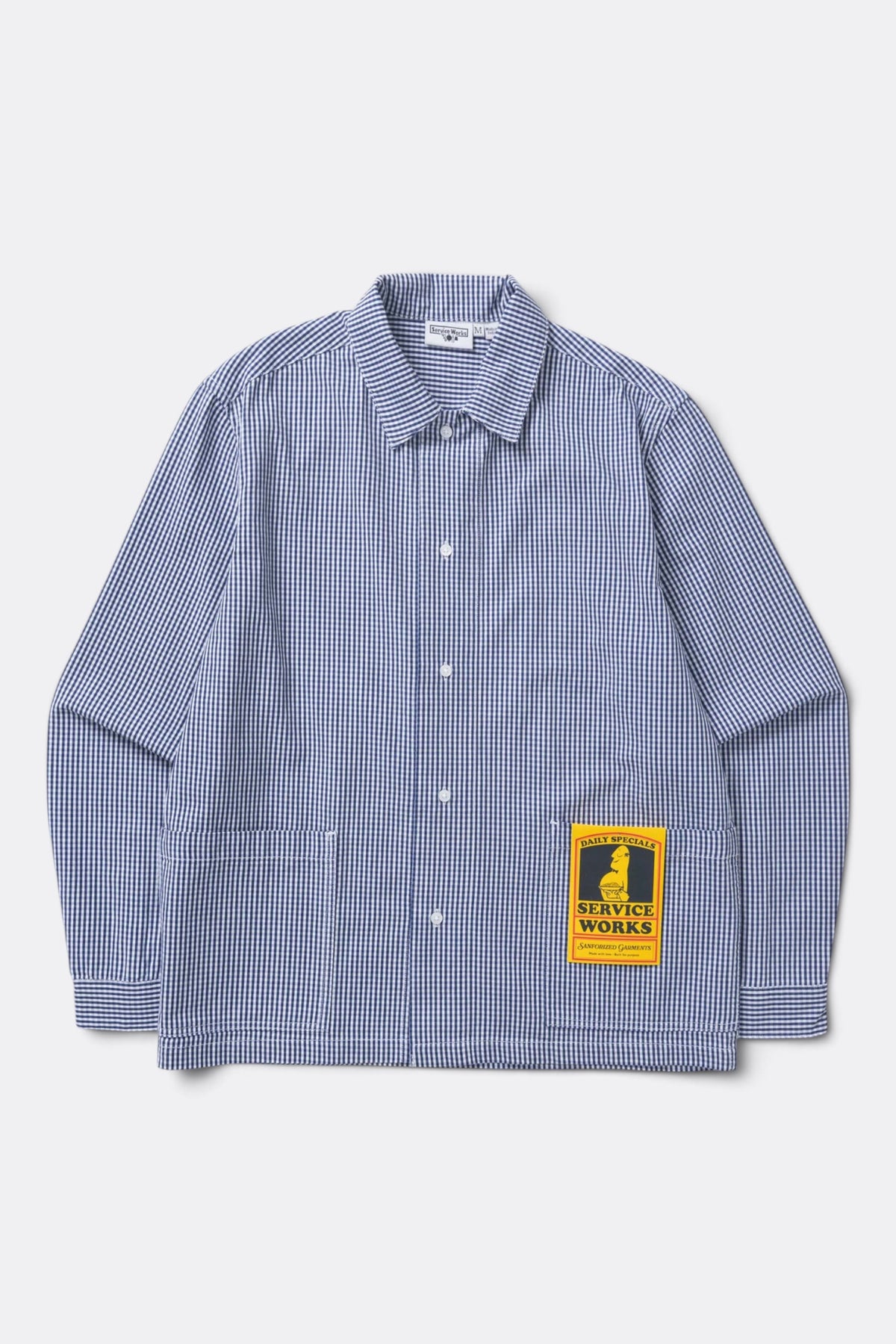 SERVICE WORKS Gingham Waiter Shirt Blue | Chemise bio | Edgar Bdx