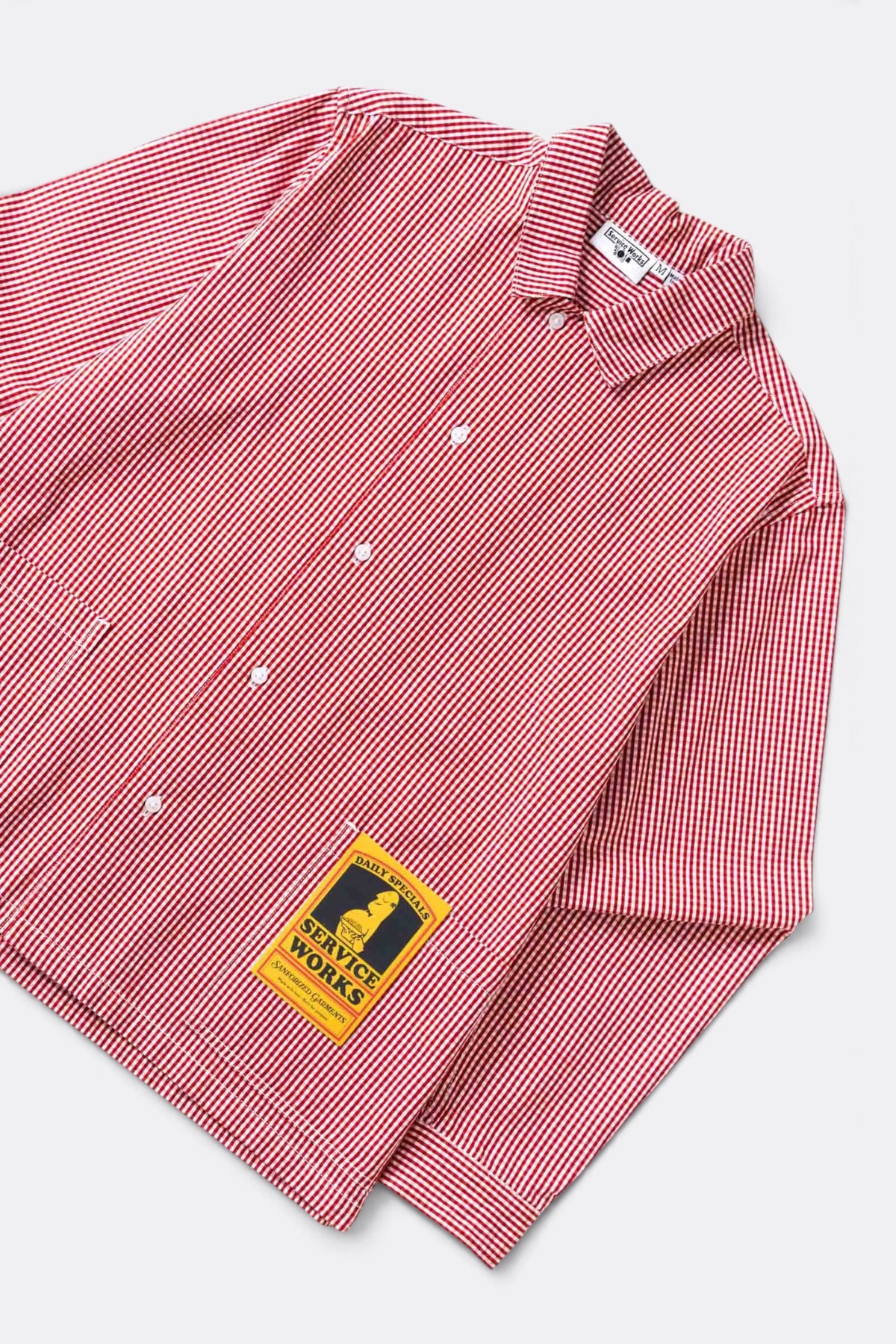 SERVICE WORKS Gingham Waiter Shirt Red | Chemise Coton Bio | Edgar Bdx
