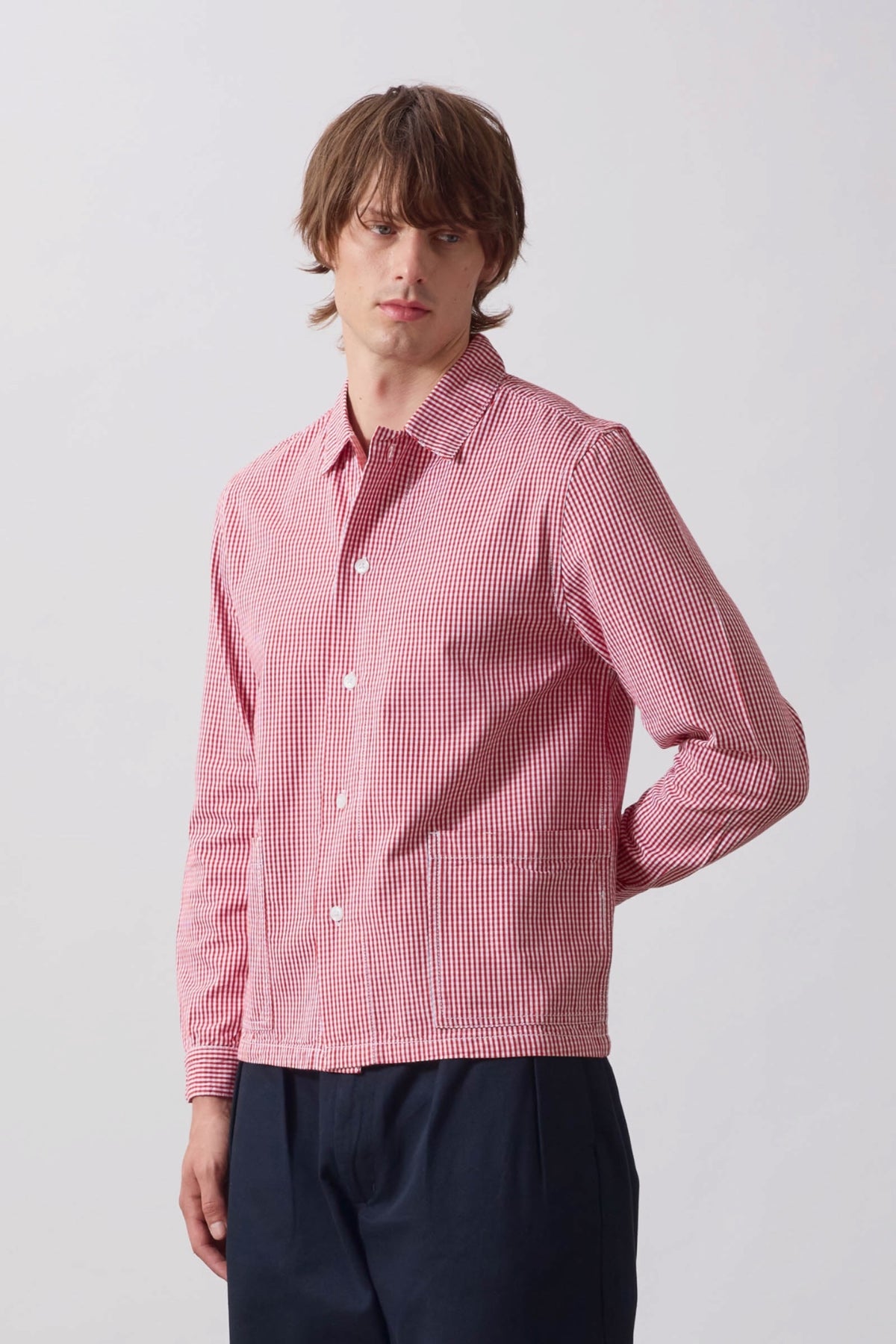 SERVICE WORKS Gingham Waiter Shirt Red | Chemise Coton Bio | Edgar Bdx