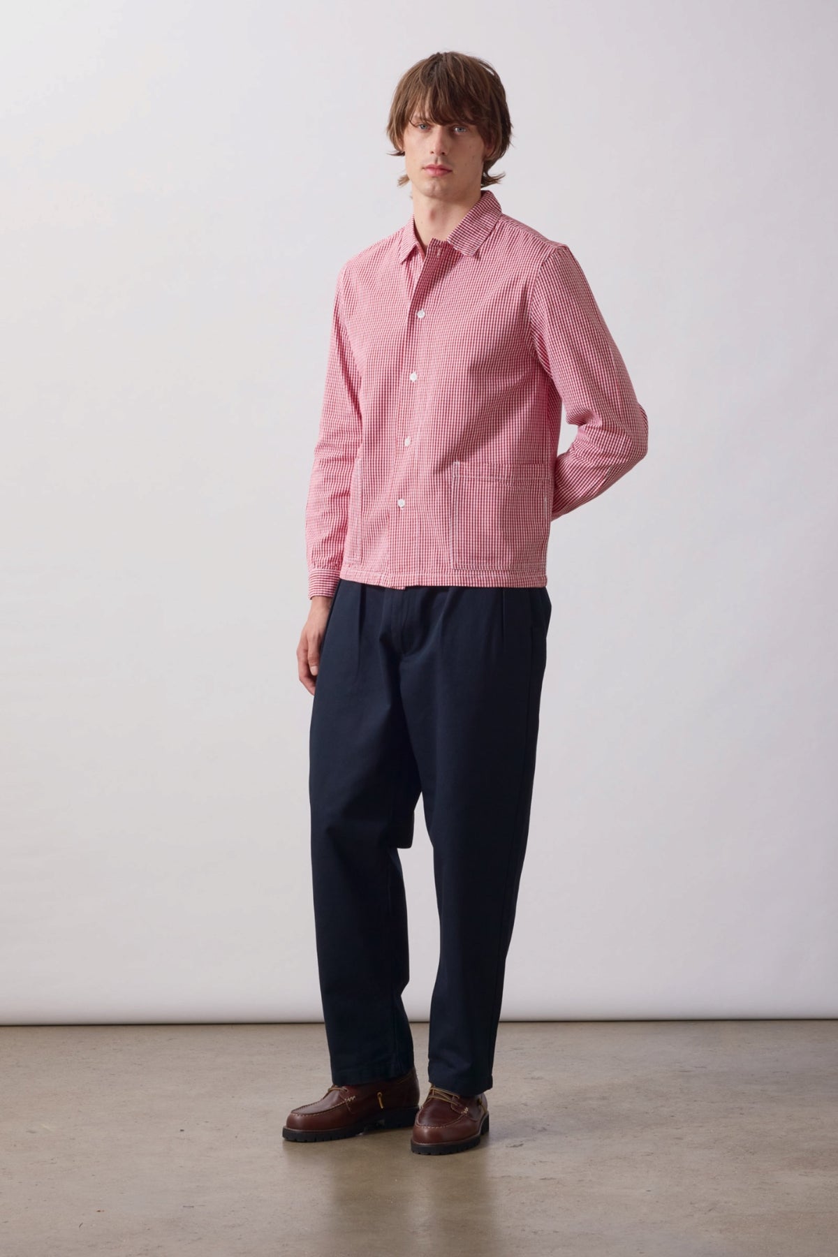SERVICE WORKS Gingham Waiter Shirt Red | Chemise Coton Bio | Edgar Bdx