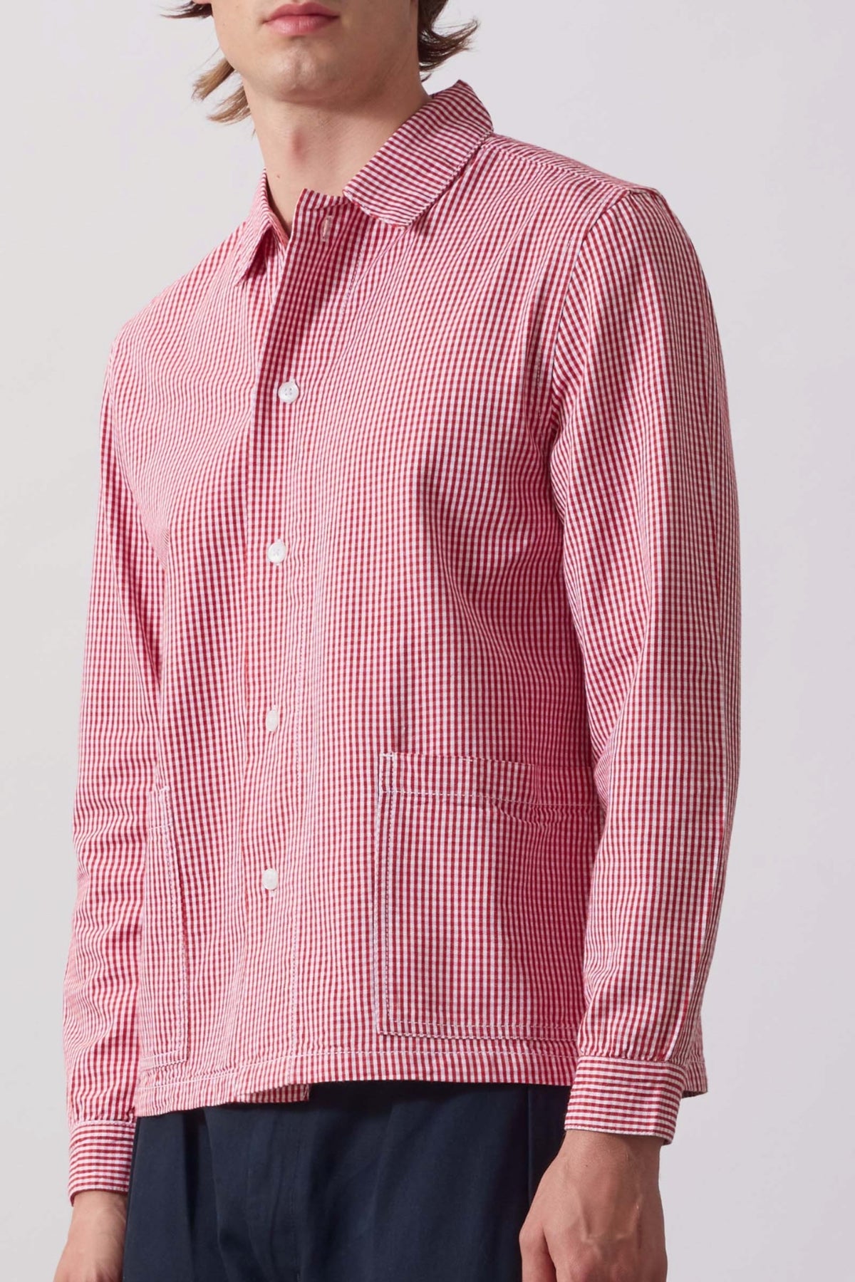 SERVICE WORKS Gingham Waiter Shirt Red | Chemise Coton Bio | Edgar Bdx