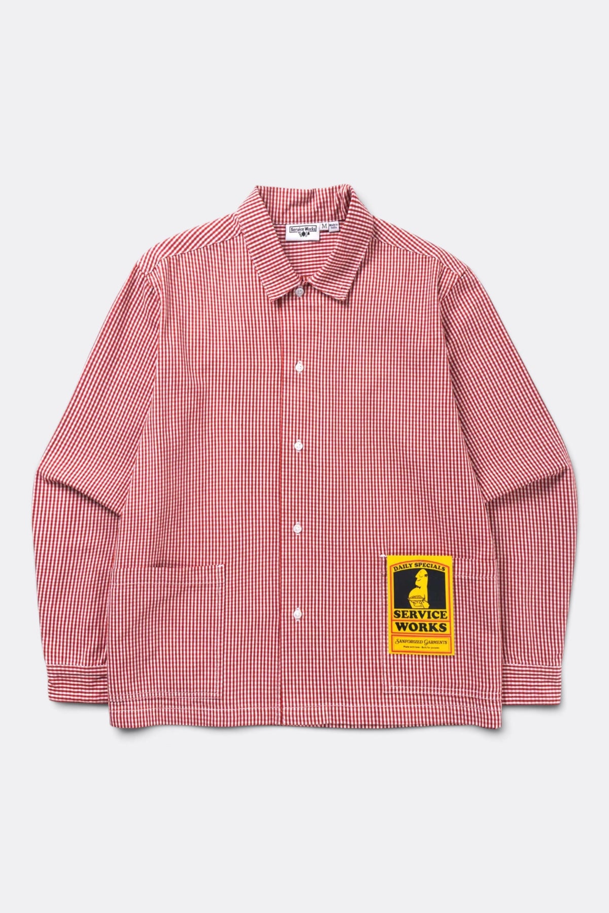 SERVICE WORKS Gingham Waiter Shirt Red | Chemise Coton Bio | Edgar Bdx