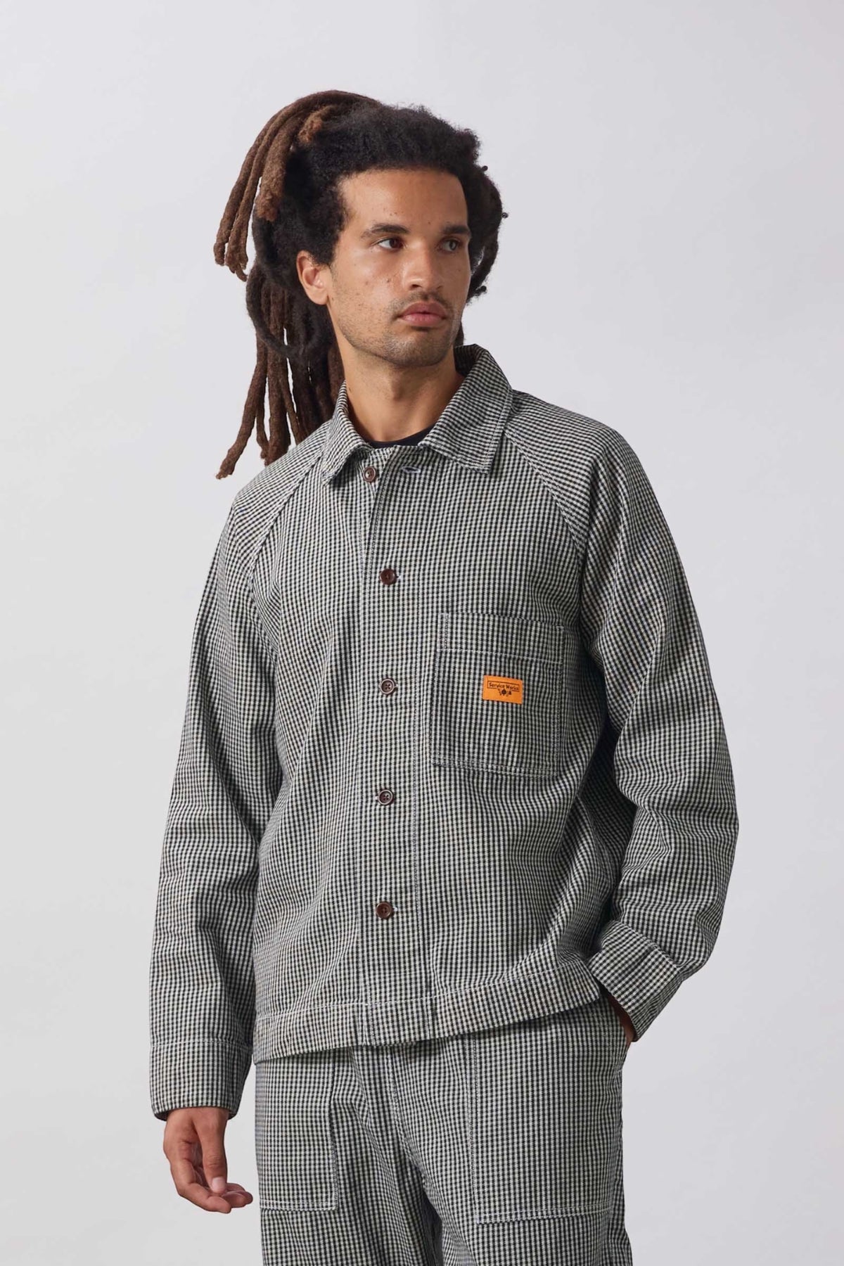 SERVICE WORKS House Gingham FOH Overshirt Black | Veste | Edgar Bdx