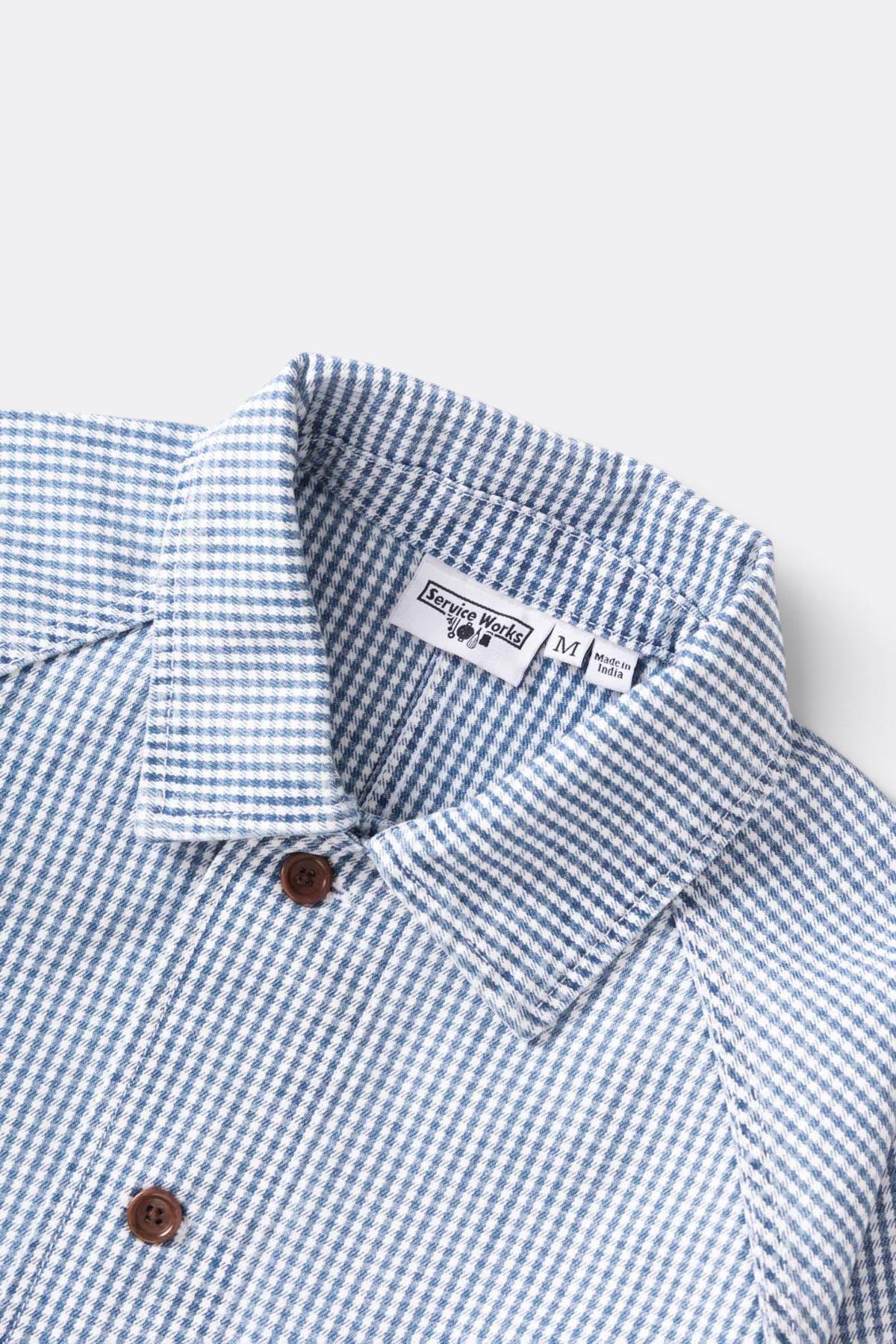 SERVICE WORKS House Gingham FOH Overshirt Blue | Veste | Edgar Bdx