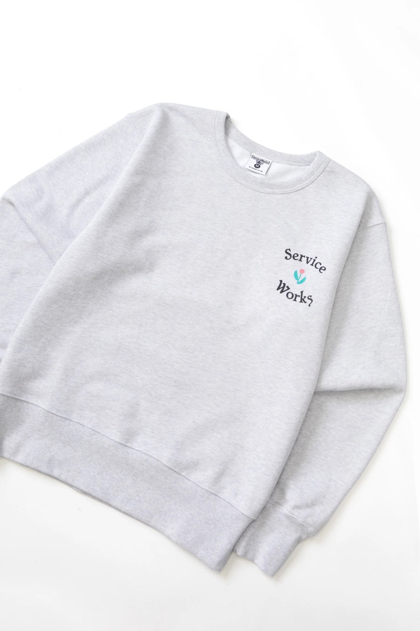 Service Works In Bloom Crewneck Ash | Sweat Coton Bio GOTS 500g | Edgar Bdx