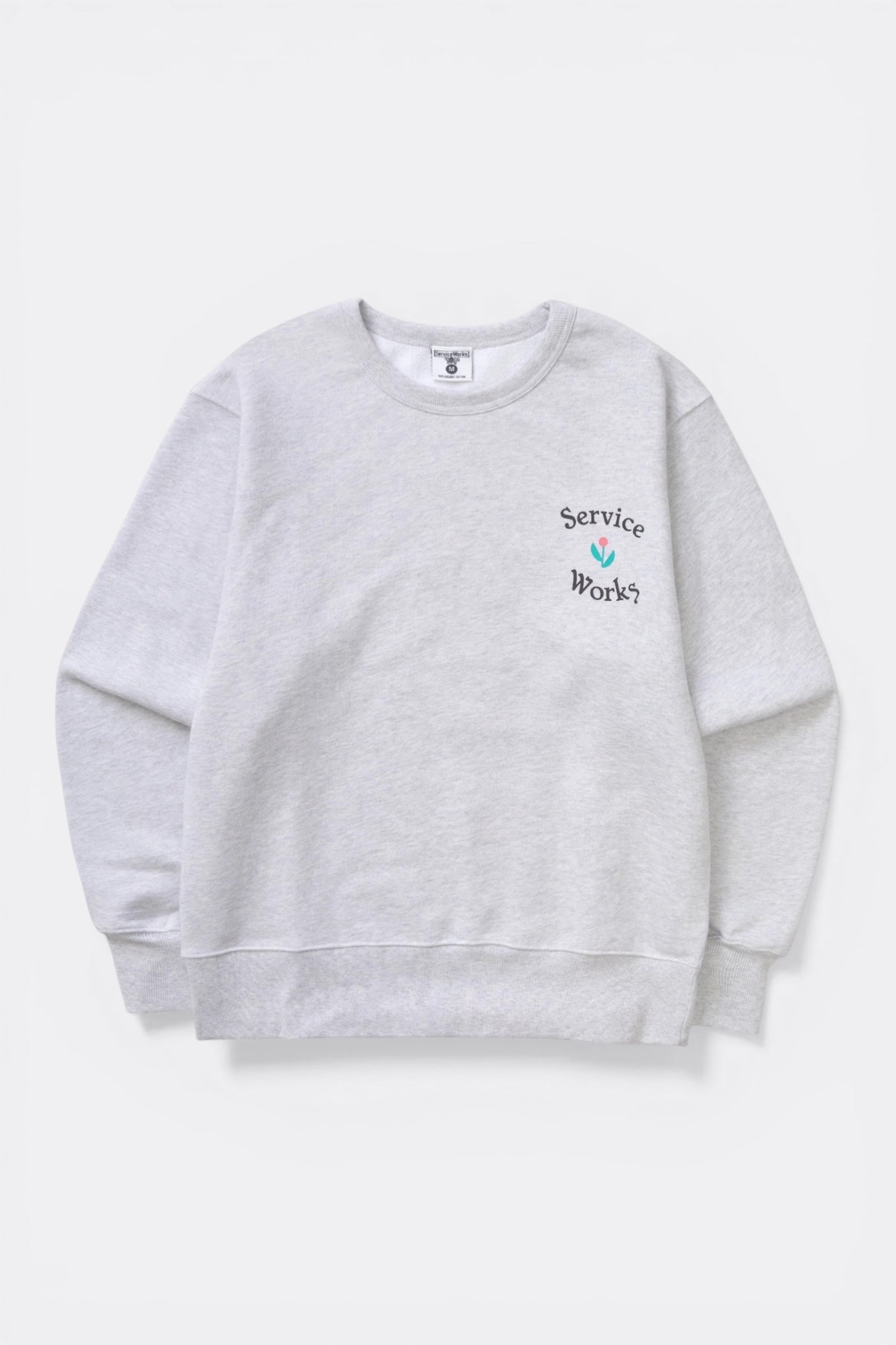 Service Works In Bloom Crewneck Ash | Sweat Coton Bio GOTS 500g | Edgar Bdx