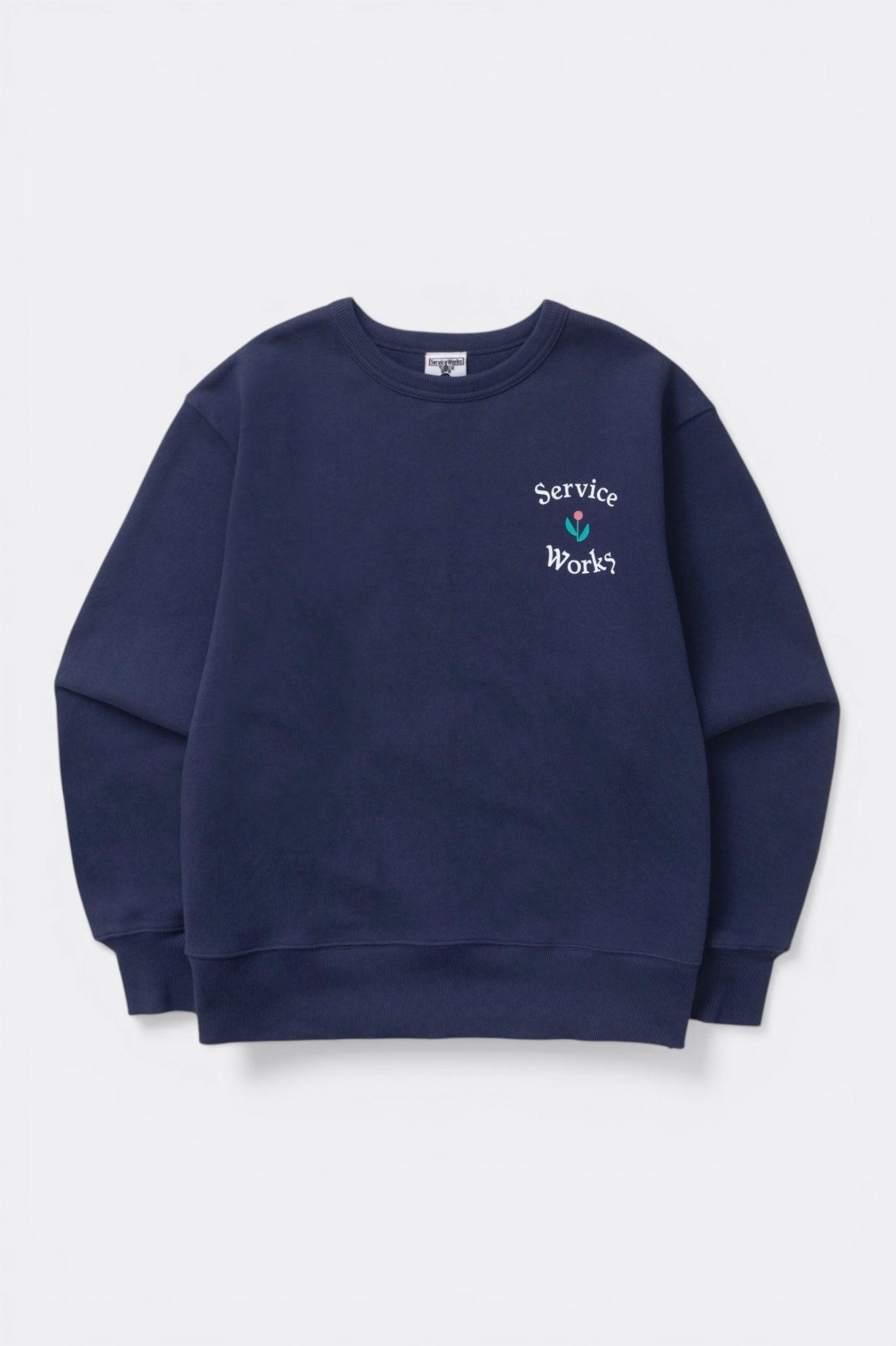 Service Works In Bloom Crewneck Navy | Sweat Coton Bio GOTS 500g | Edgar Bdx