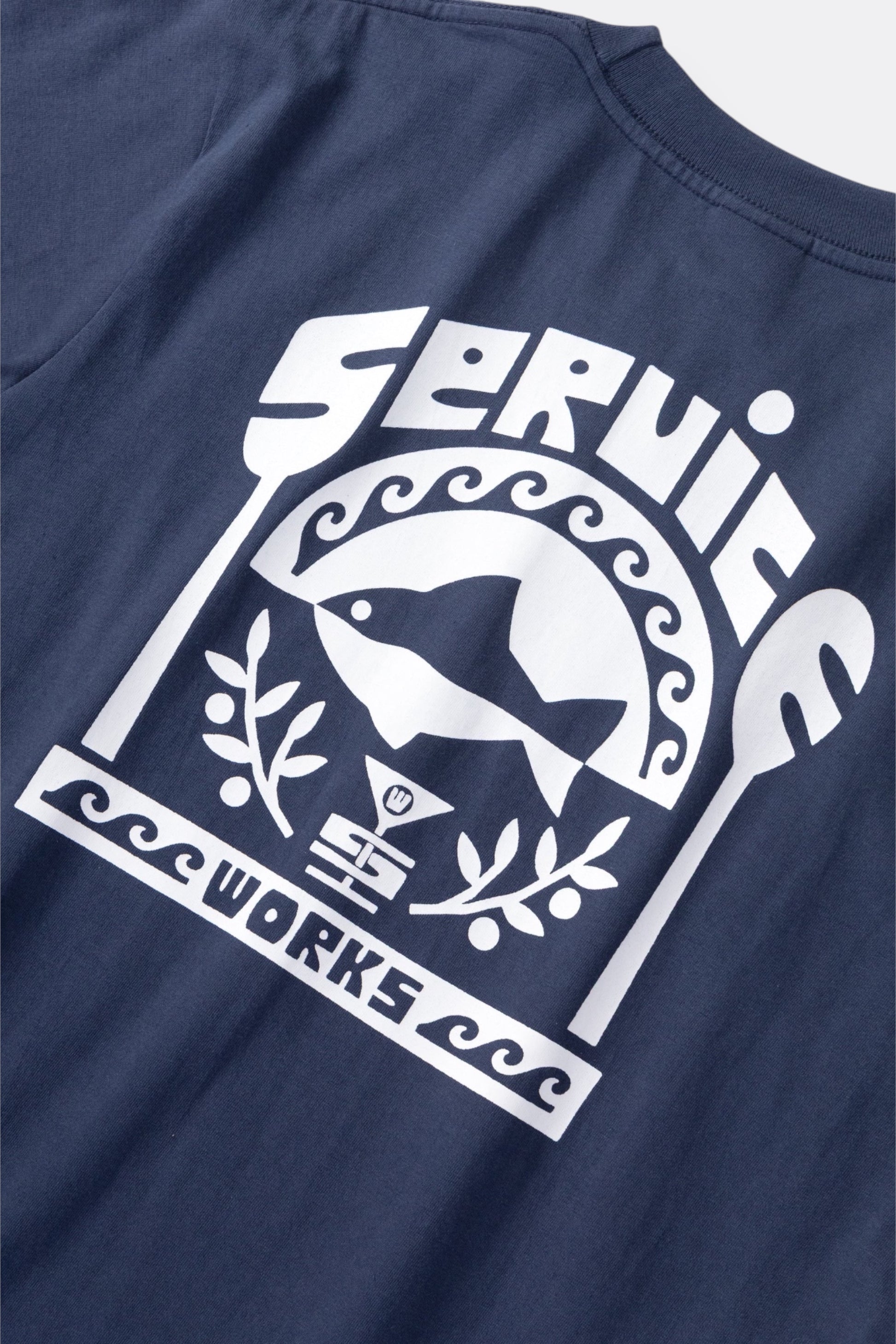 Service Works Milos Tee Navy | T-Shirt Coton Bio GOTS 250g | Edgar Bdx