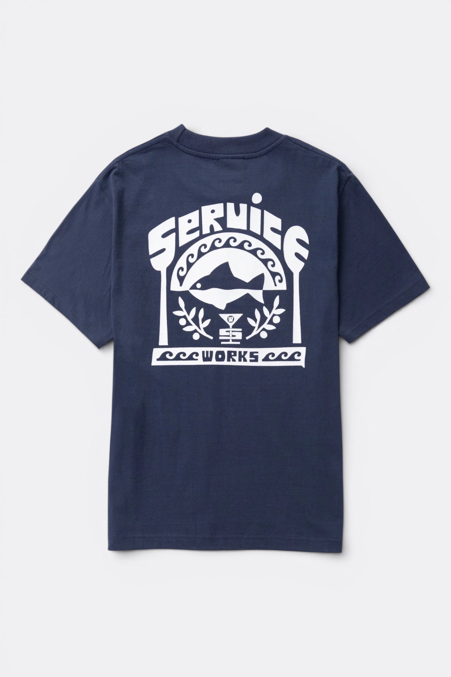 Service Works Milos Tee Navy | T-Shirt Coton Bio GOTS 250g | Edgar Bdx
