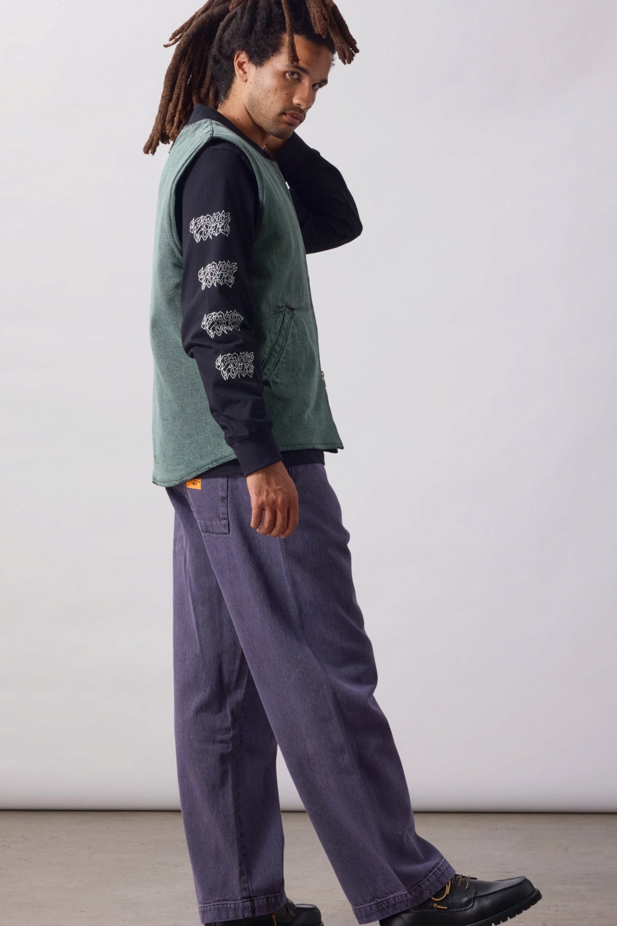 SERVICE WORKS Over-Dyed Easy Chef Pants Mauve | Pantalon | Edgar Bdx