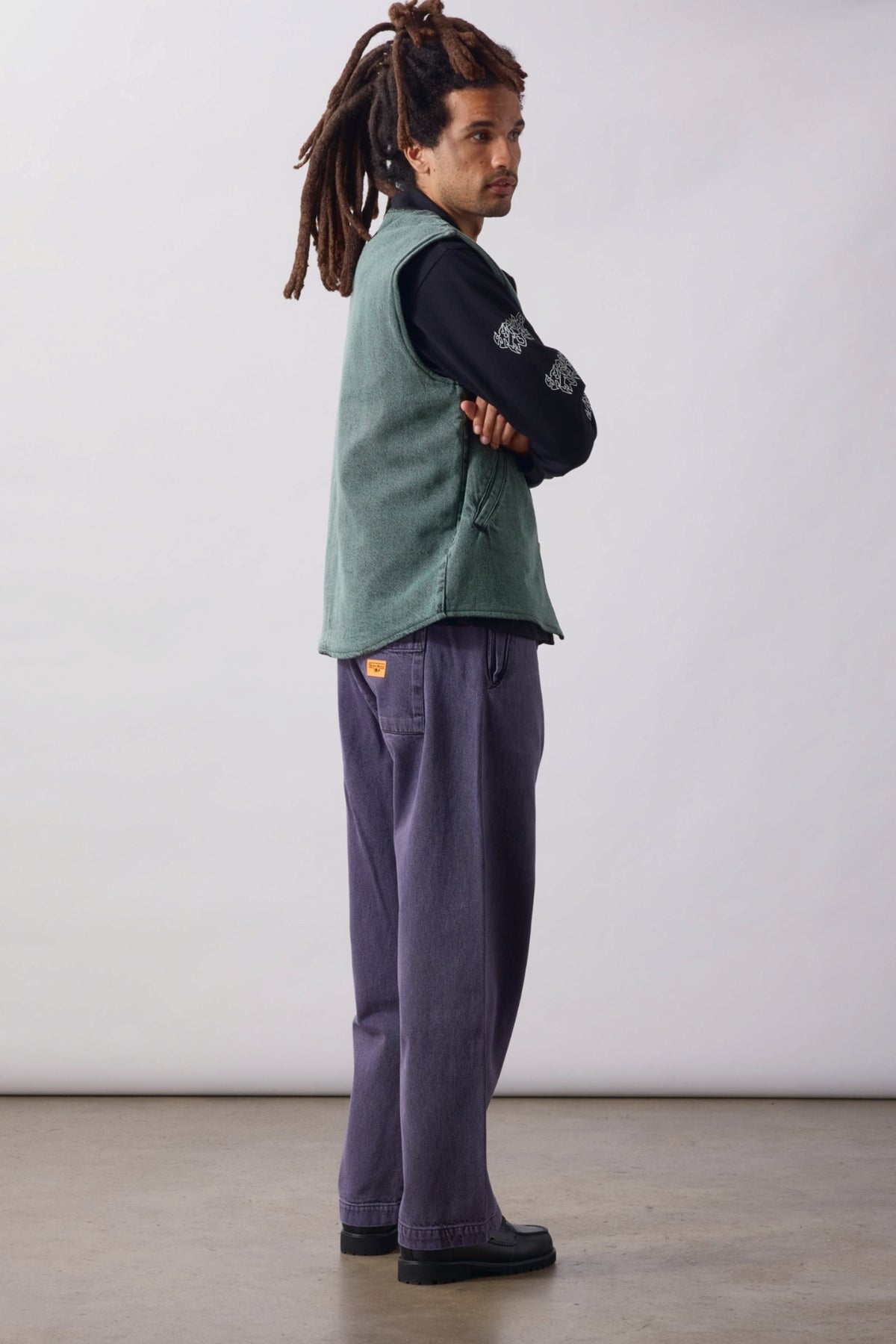 SERVICE WORKS Over-Dyed Easy Chef Pants Mauve | Pantalon | Edgar Bdx