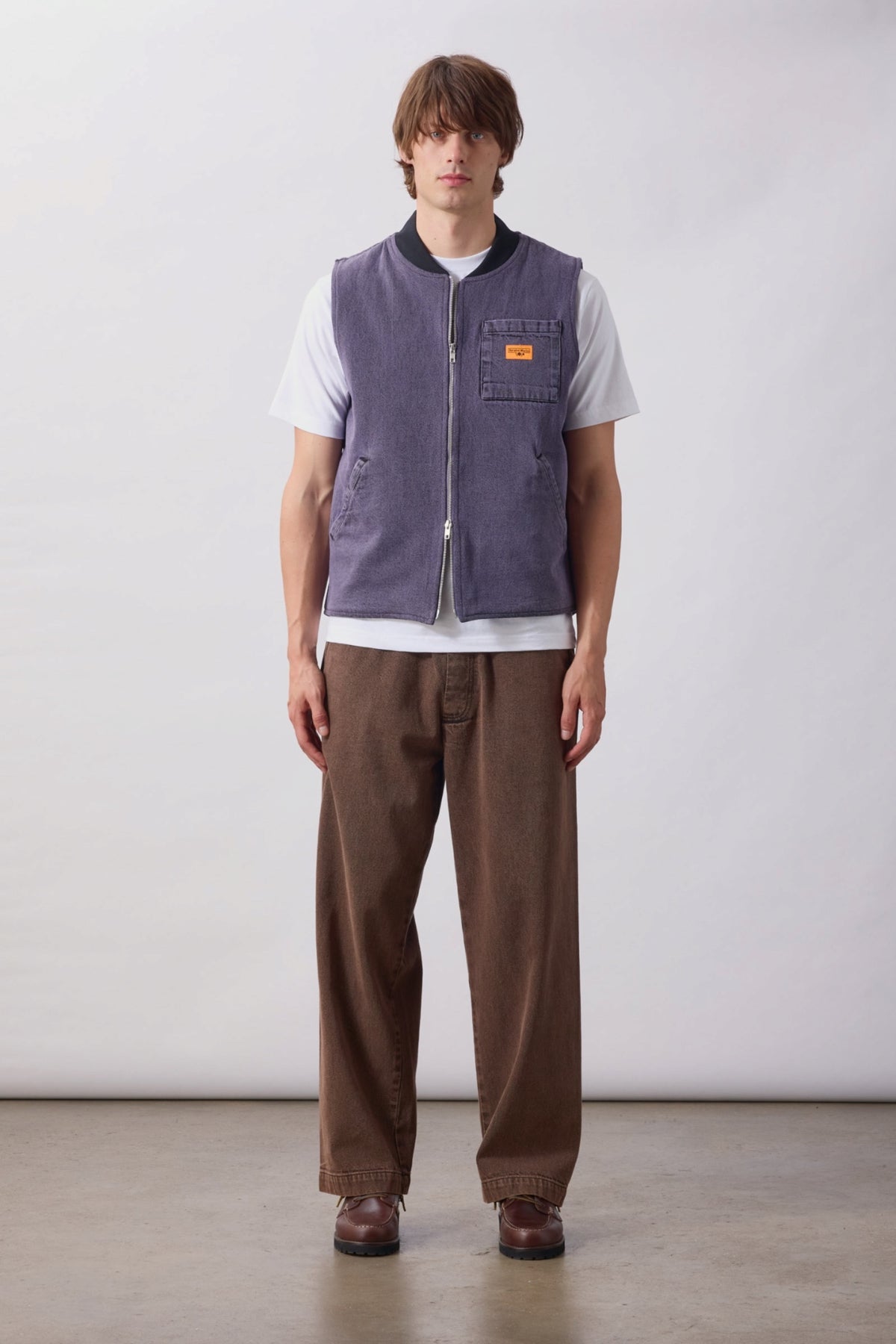 SERVICE WORKS Over-Dyed Work Vest Mauve | Gilet | Edgar Bdx